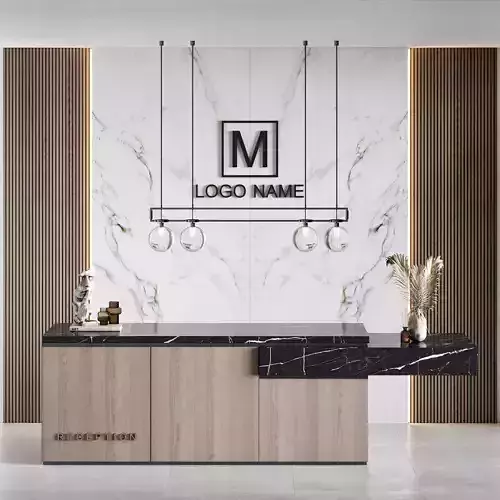 Modern Reception Desk Office Lobby Design 03