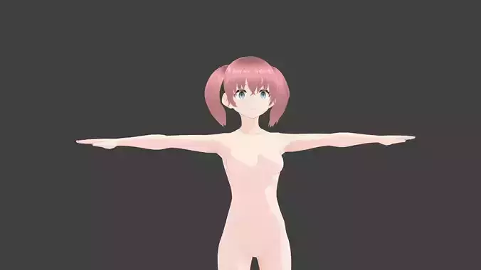 T pose rigged model - Milim Nava anime girl 3D model