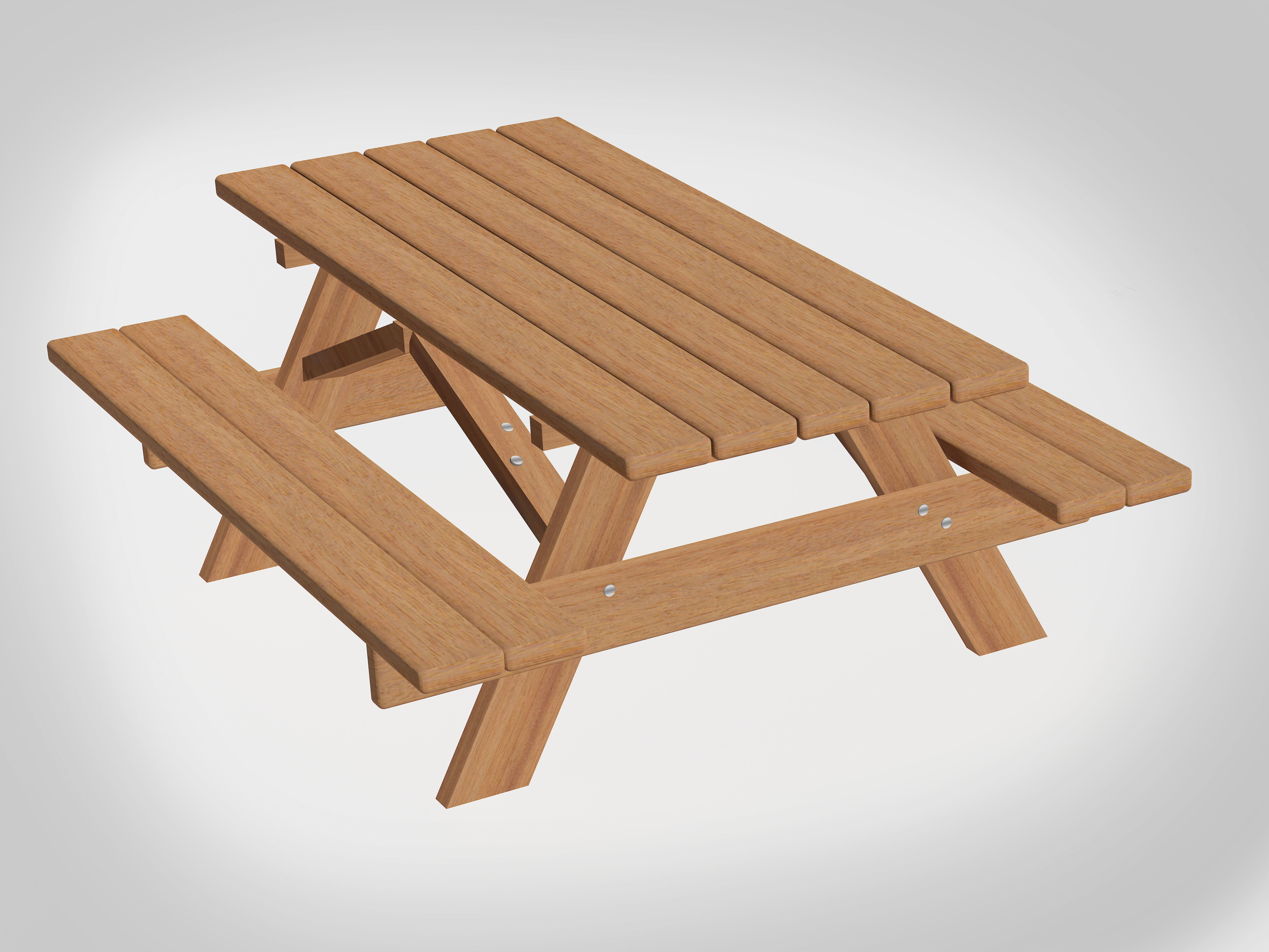 Outdoor Picnic Table Low-poly 3D model_4