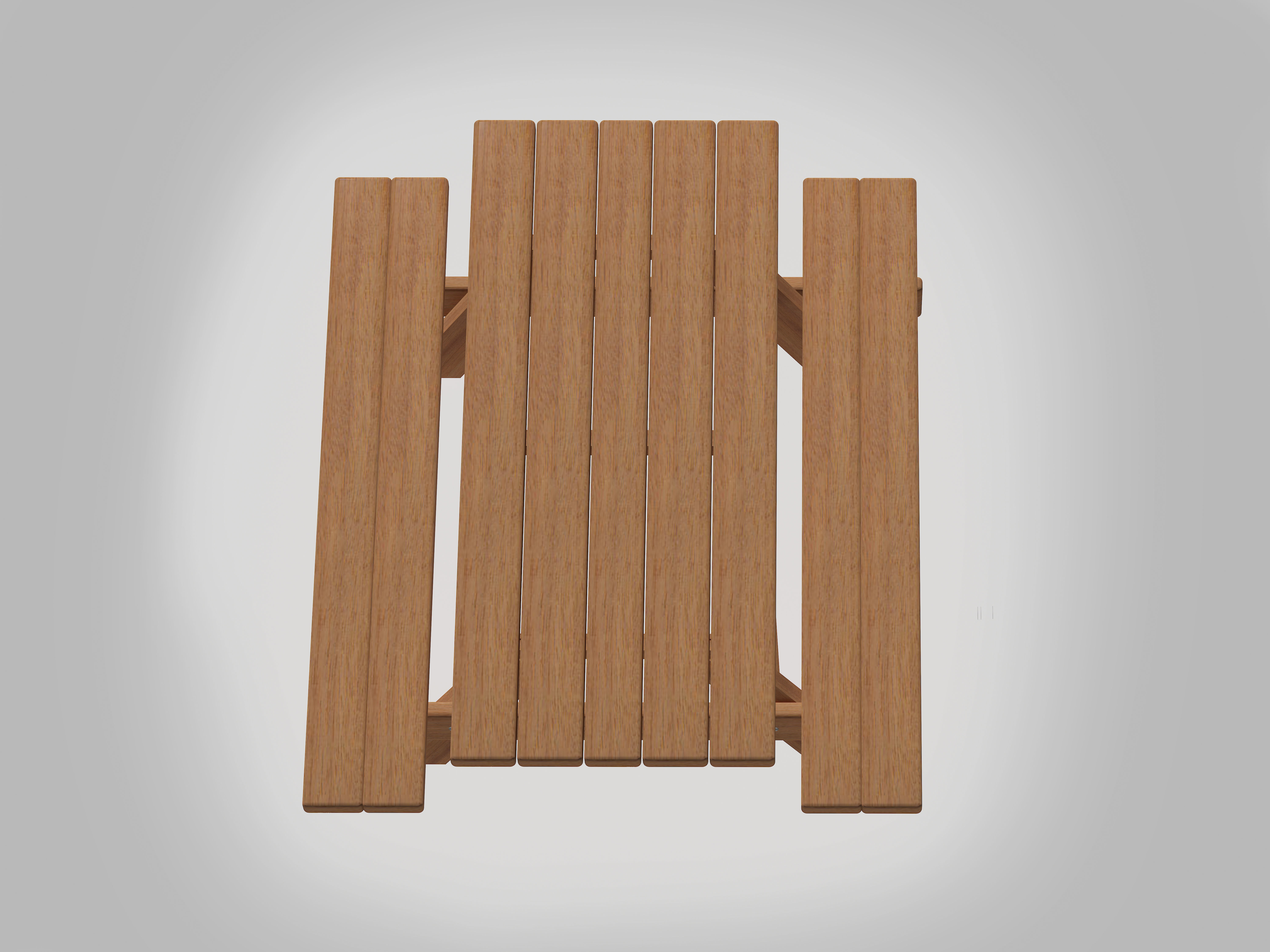 Outdoor Picnic Table Low-poly 3D model_2