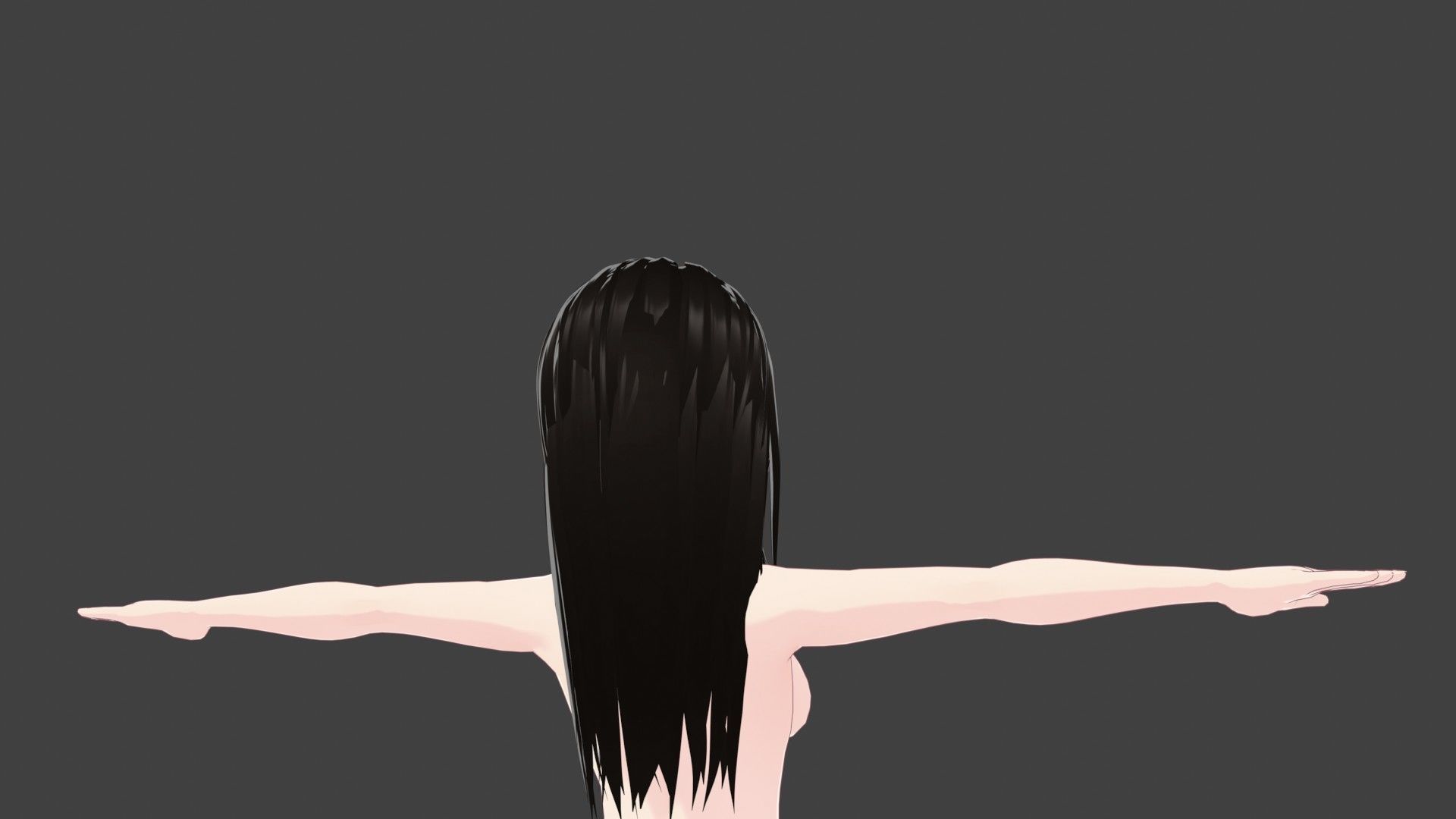 T pose rigged model - Eru Chitanda anime girl 3D model Low-poly 3D model_4