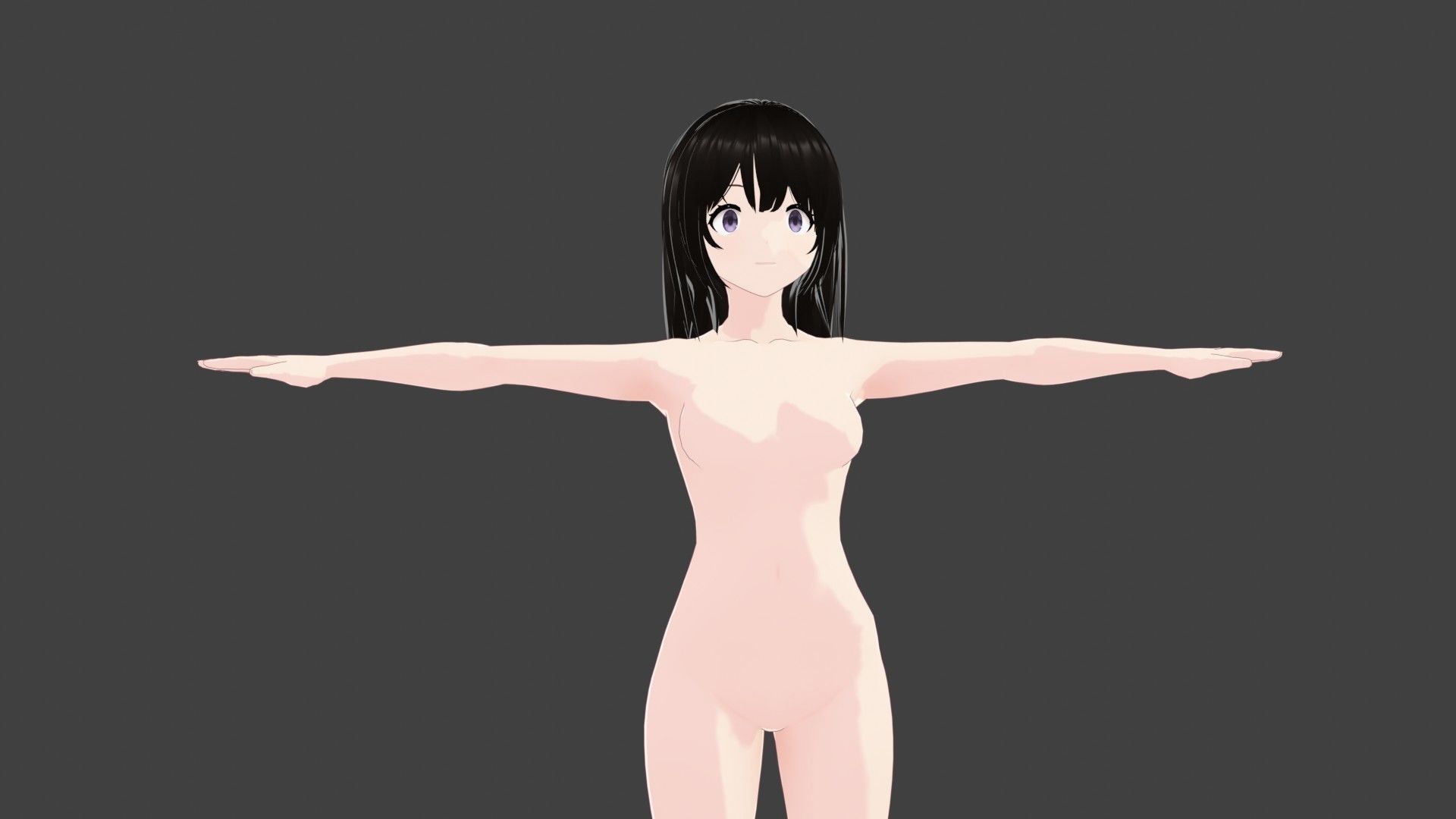 T pose rigged model - Eru Chitanda anime girl 3D model Low-poly 3D model_1