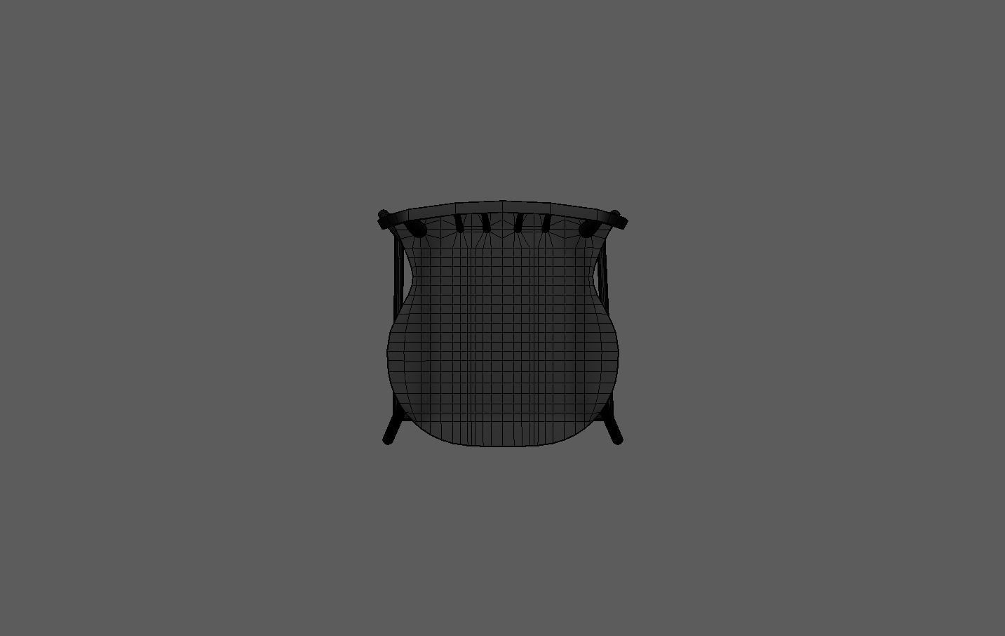 Black wooden dining chair Low-poly 3D model_18