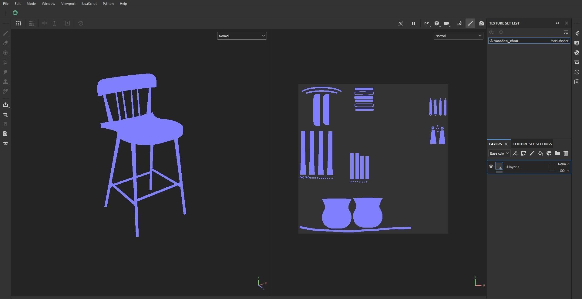 Black wooden dining chair Low-poly 3D model_17
