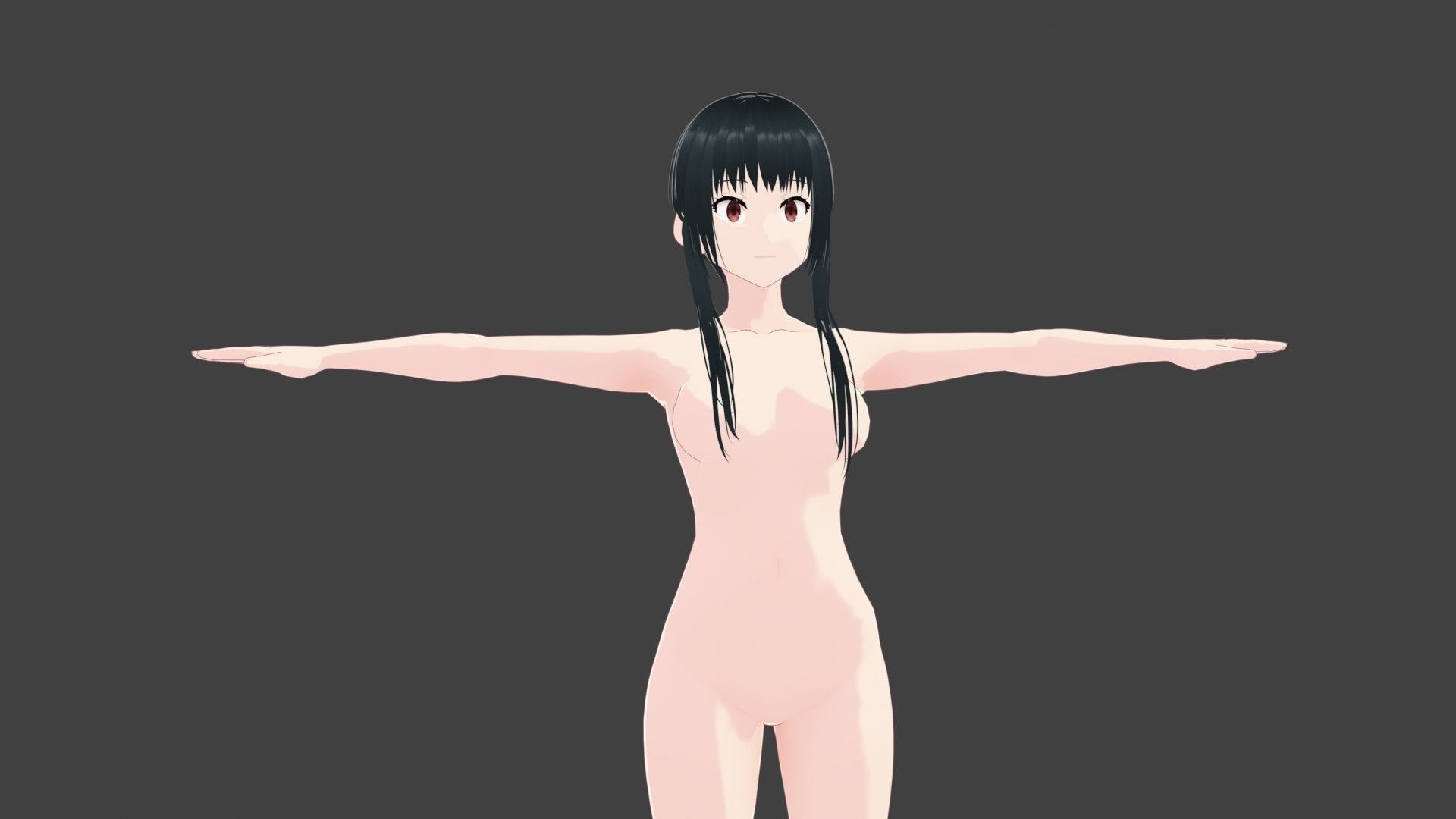 T pose rigged model - Yor Forger anime girl 3D model Low-poly 3D model_1