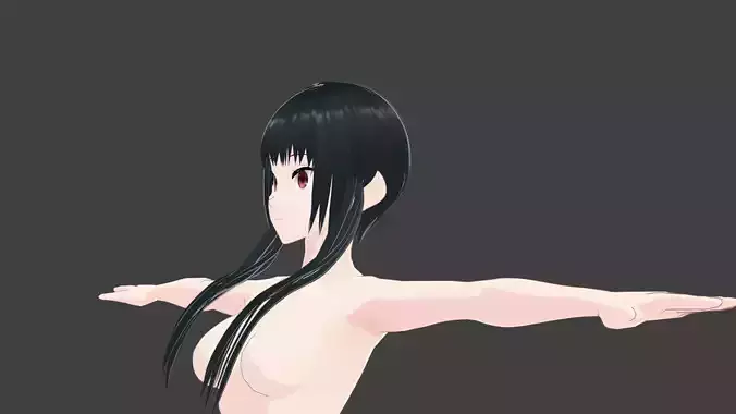 T pose rigged model - Yor Forger anime girl 3D model Low-poly 3D model