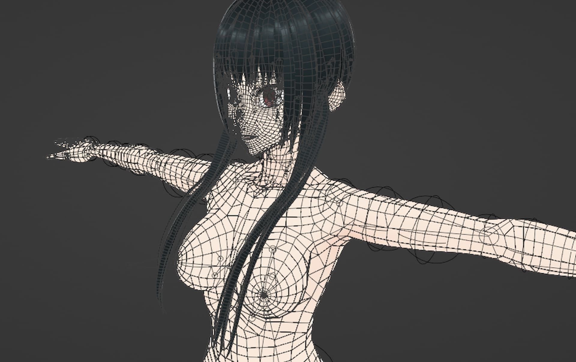 T pose rigged model - Yor Forger anime girl 3D model Low-poly 3D model_2
