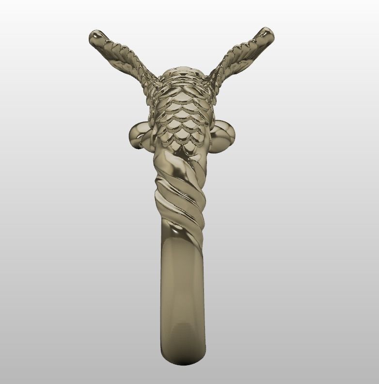 hummingbird ring 3D print model_9