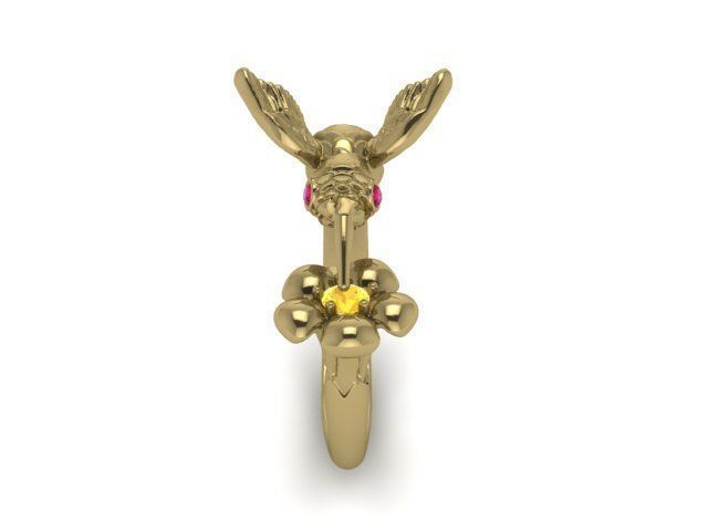 hummingbird ring 3D print model_5