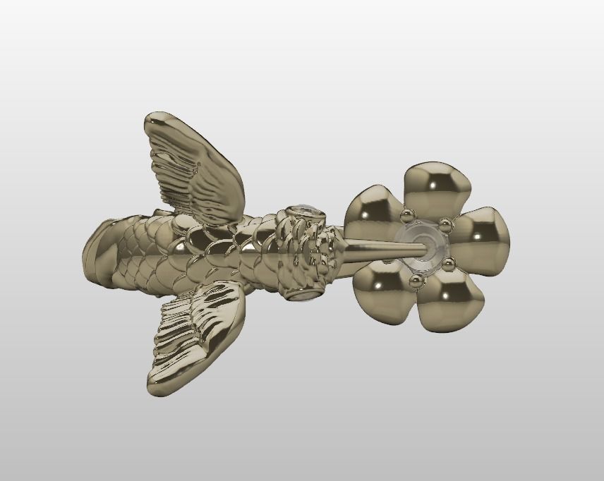 hummingbird ring 3D print model_8