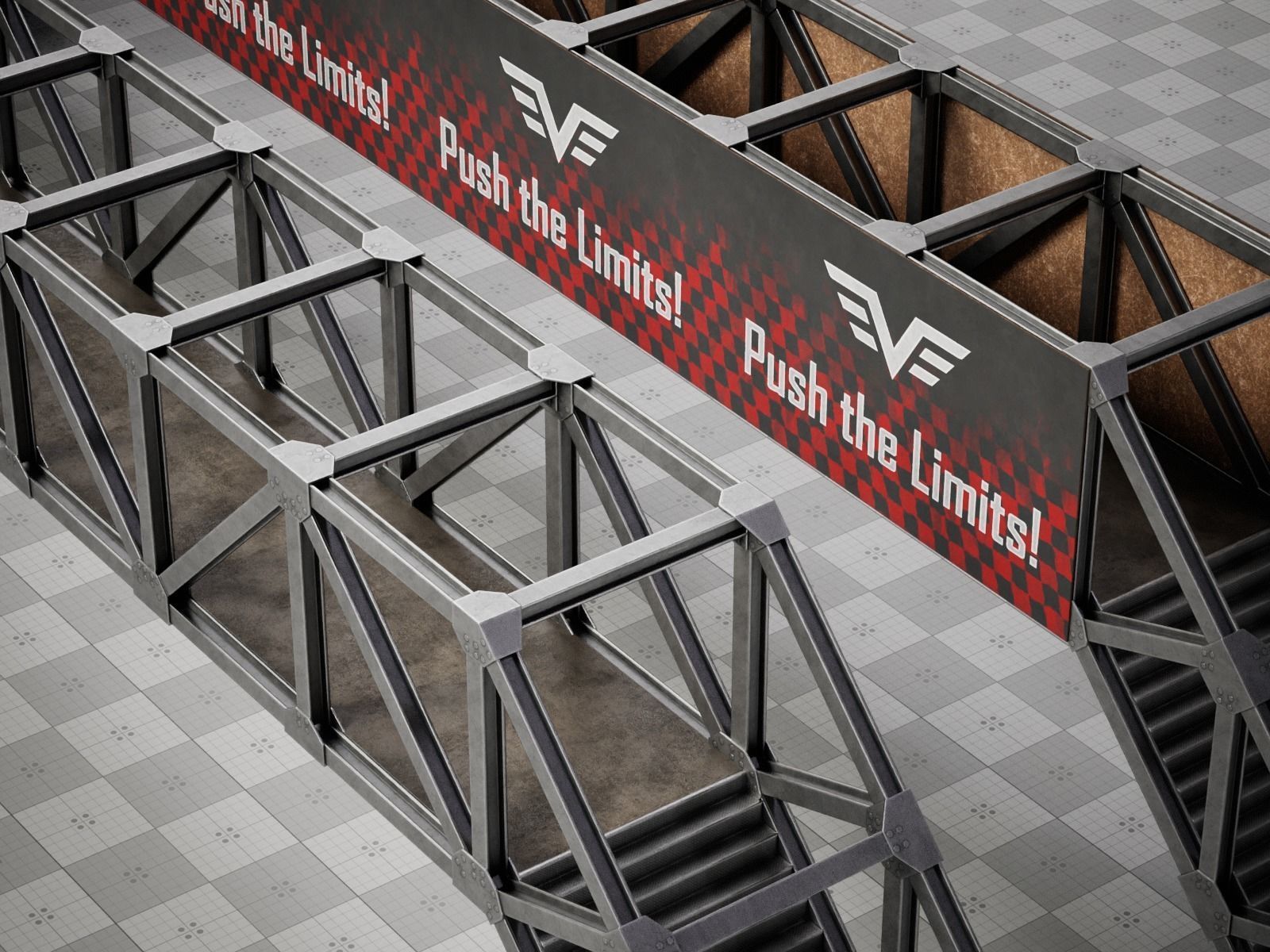 Bridge Racing Track Game 3D model Low-poly Low-poly 3D model_7