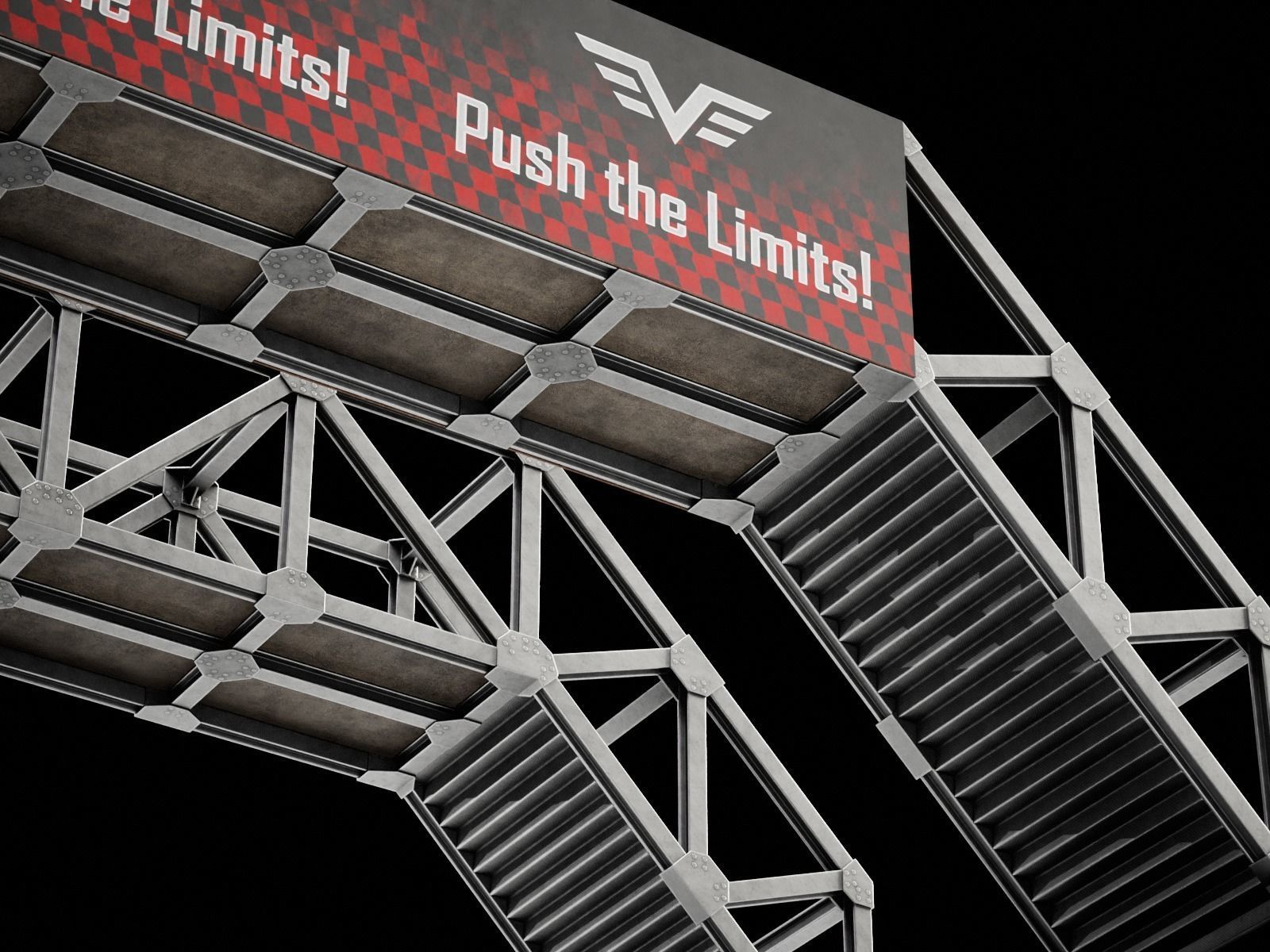 Bridge Racing Track Game 3D model Low-poly Low-poly 3D model_2
