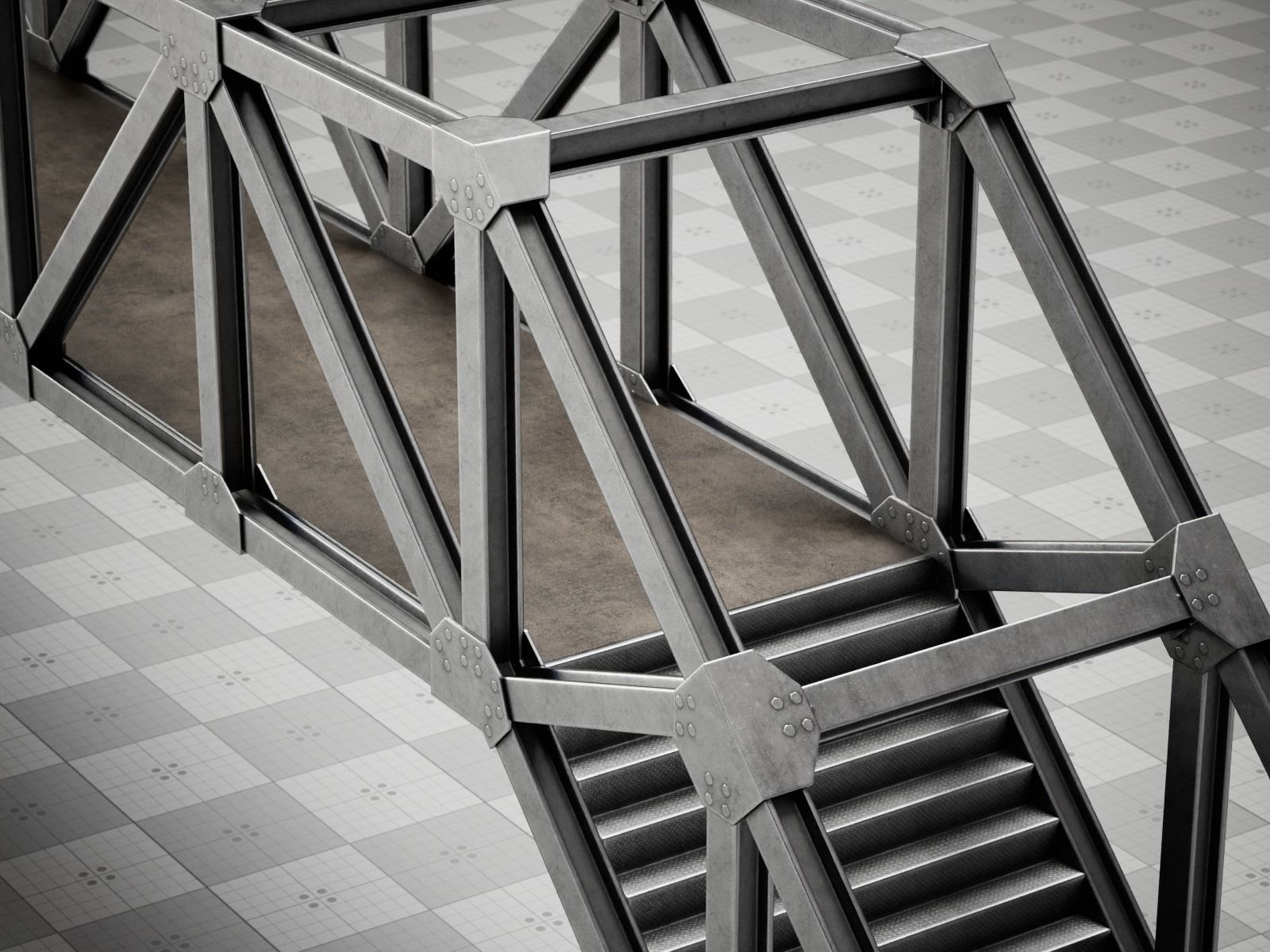 Bridge Racing Track Game 3D model Low-poly Low-poly 3D model_10