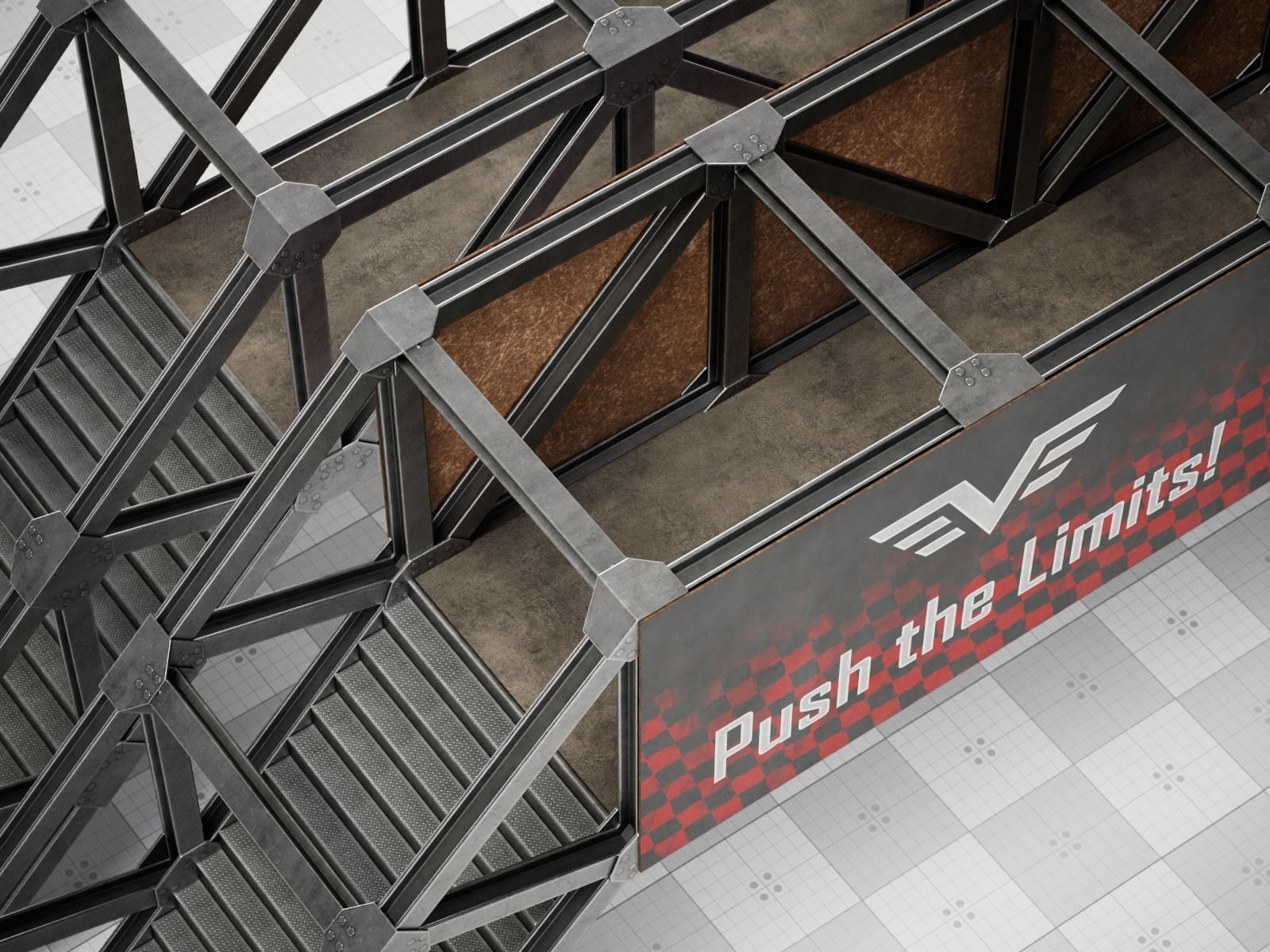 Bridge Racing Track Game 3D model Low-poly Low-poly 3D model_4