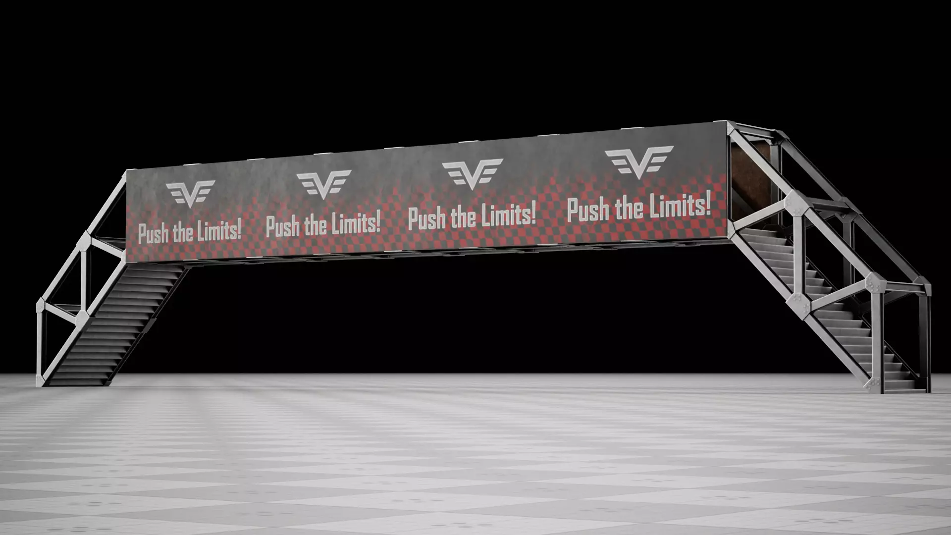 Bridge Racing Track Game 3D model Low-poly Low-poly 3D model_0