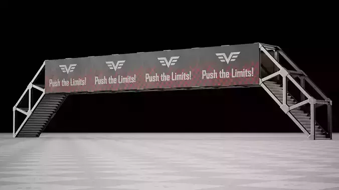  Bridge Racing Track Game 3D model Low-poly Low-poly 3D model