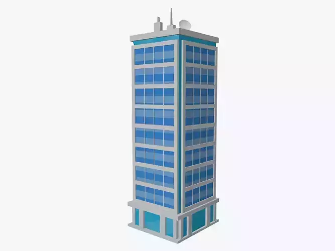 Cartoon skyscraper building 2