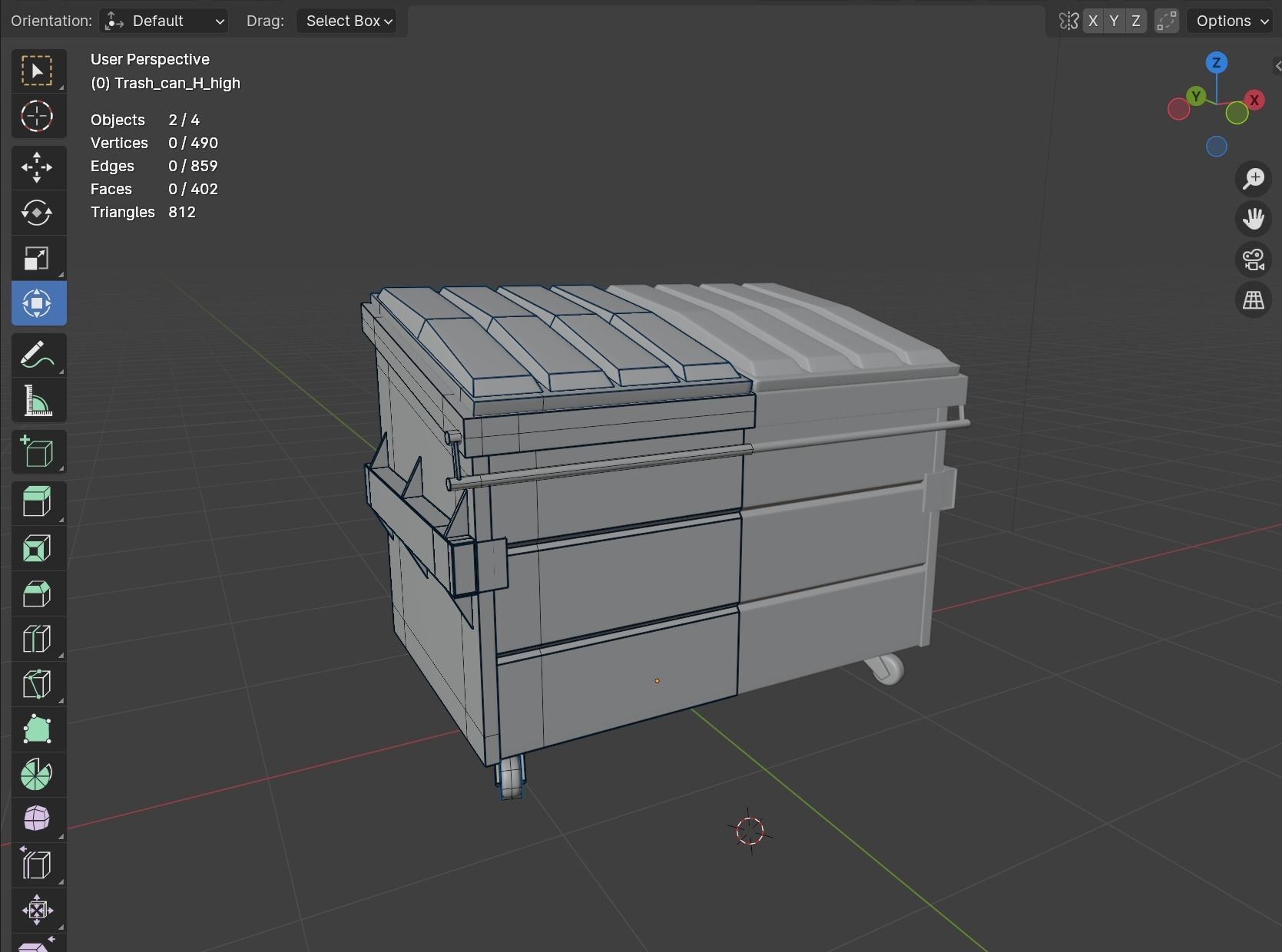 Trash can Free low-poly 3D model_21