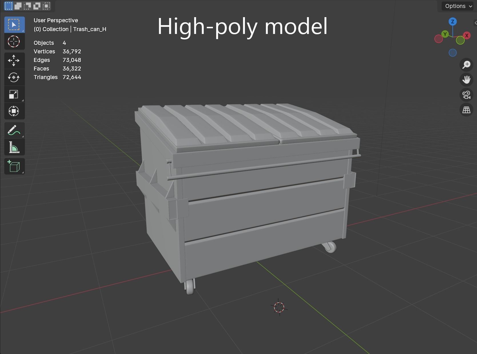 Trash can Free low-poly 3D model_20