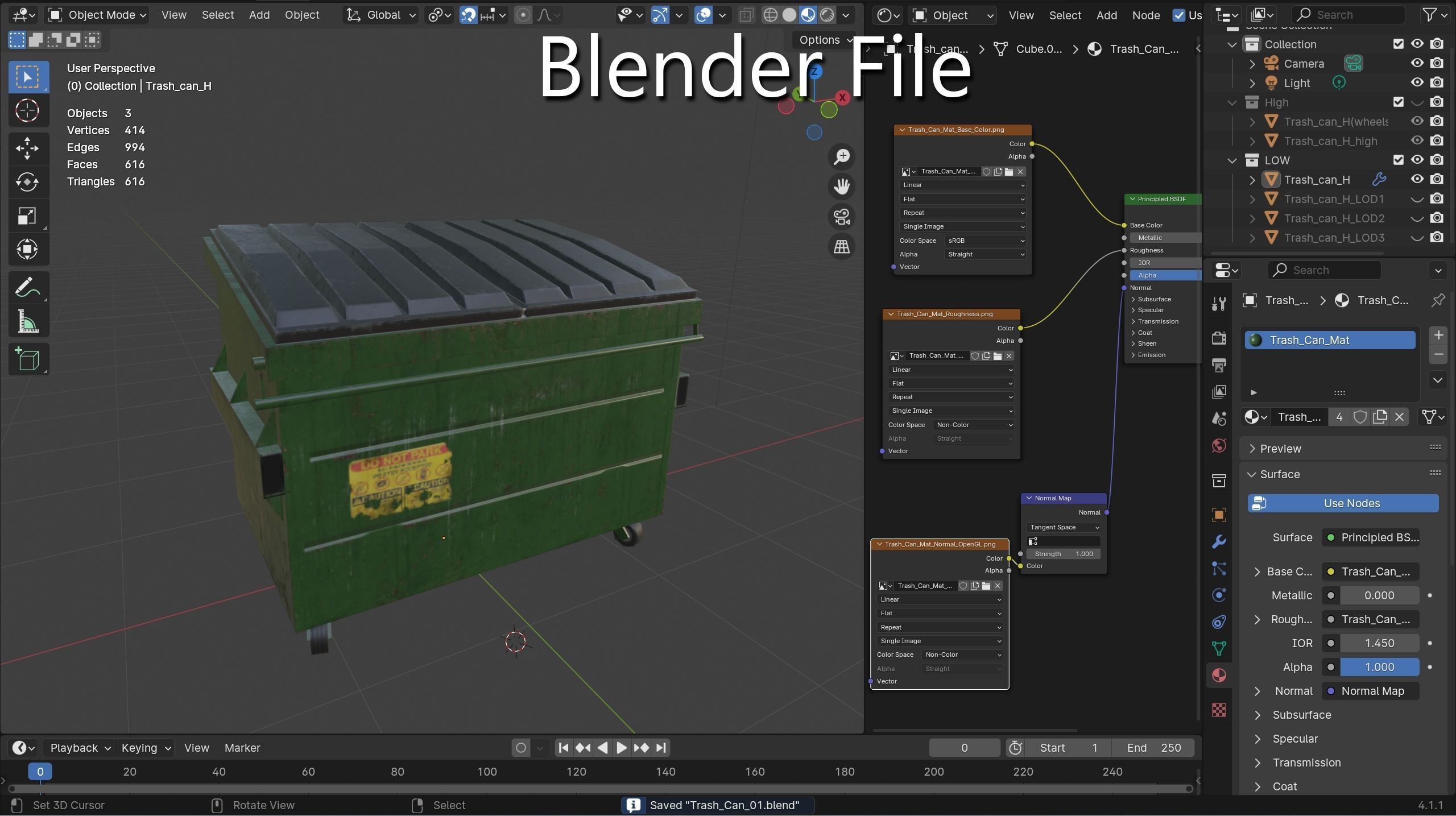 Trash can Free low-poly 3D model_22