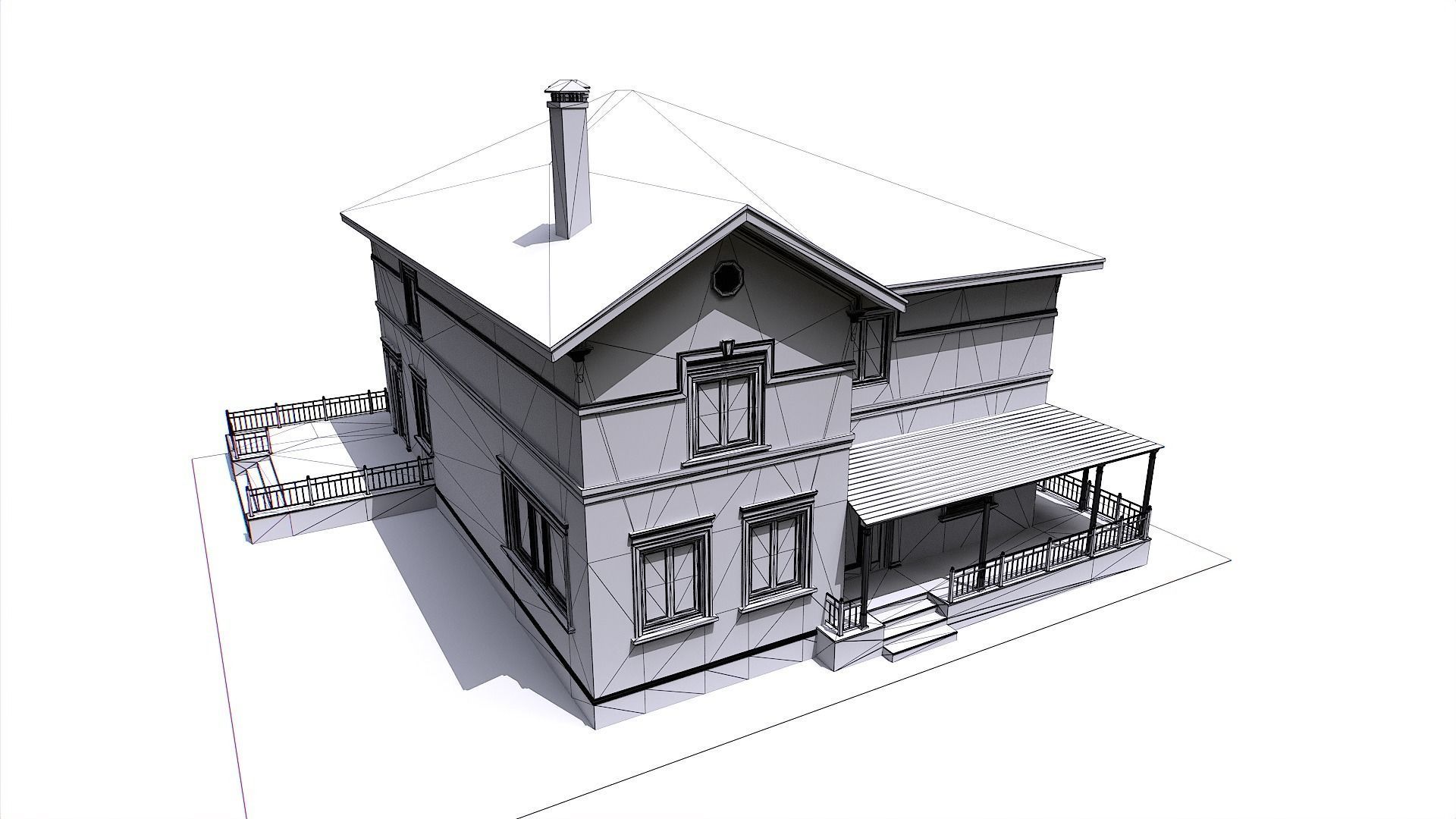 House 2 Low-poly 3D model_9