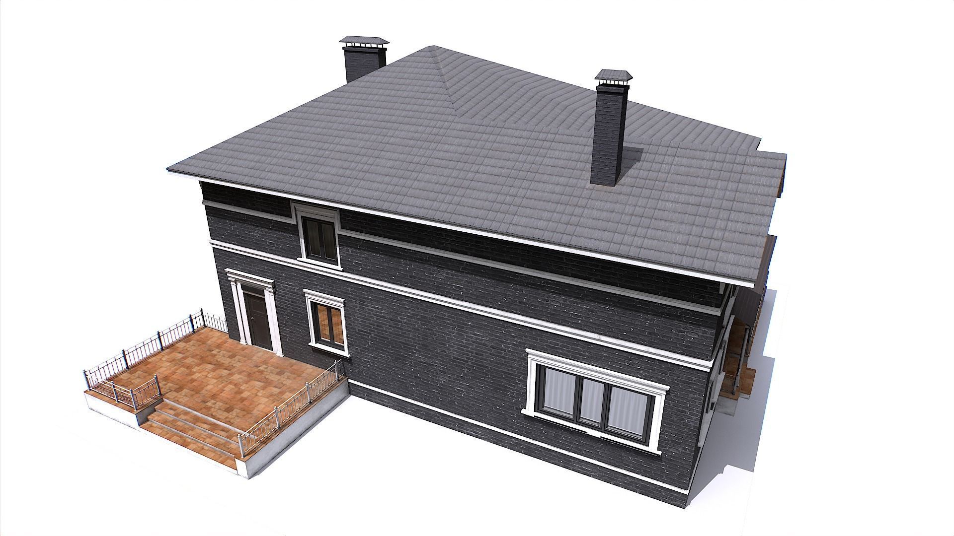 House 2 Low-poly 3D model_4