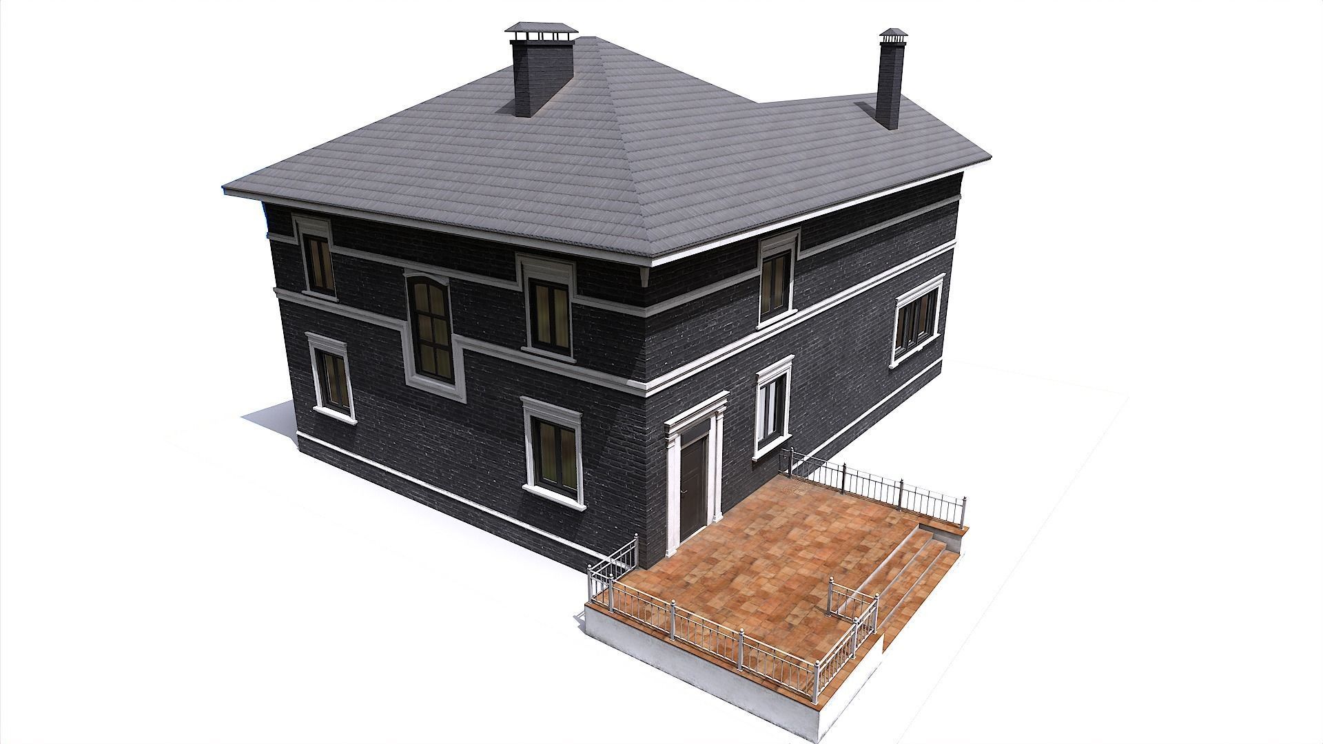 House 2 Low-poly 3D model_3