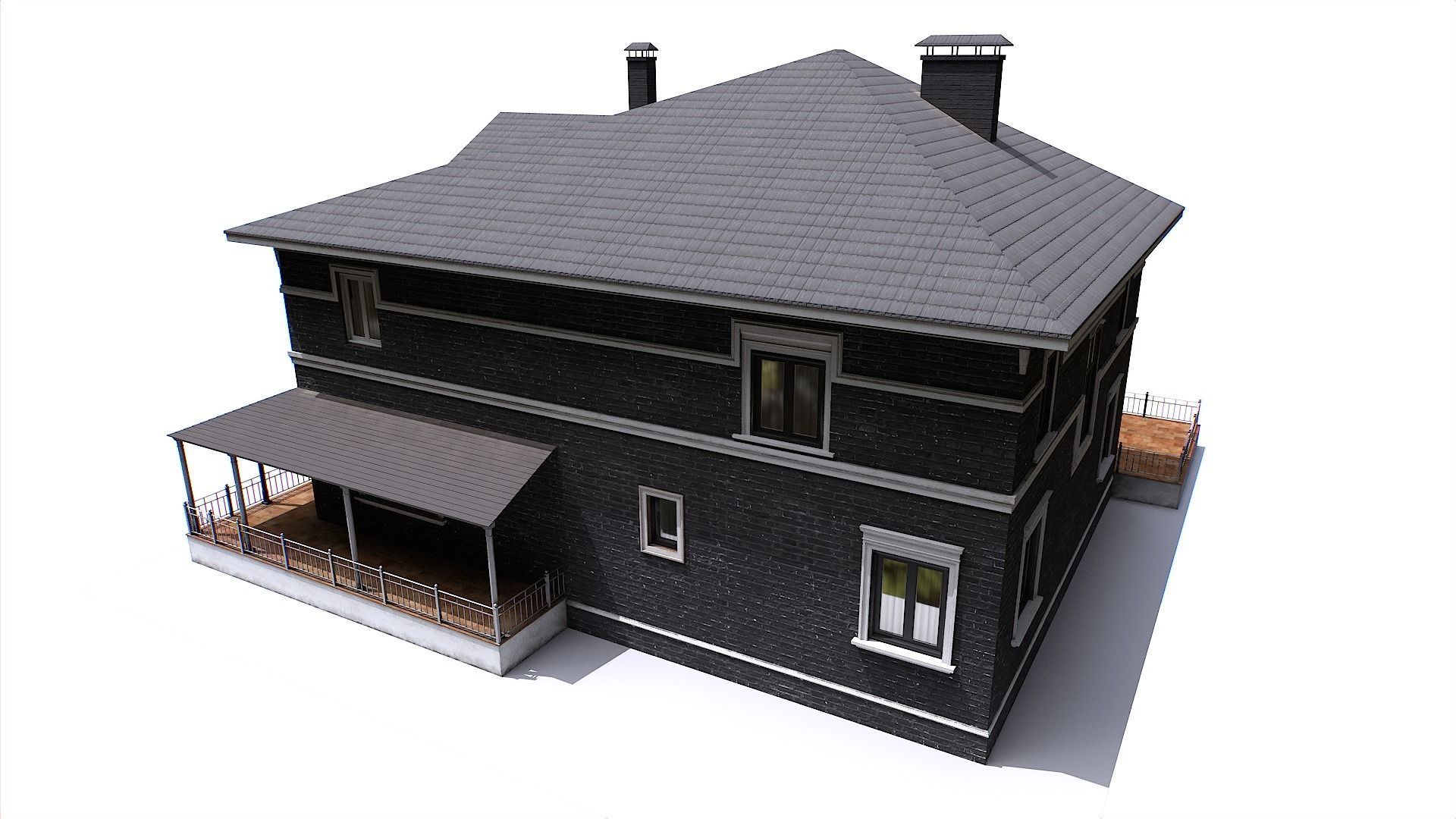 House 2 Low-poly 3D model_2