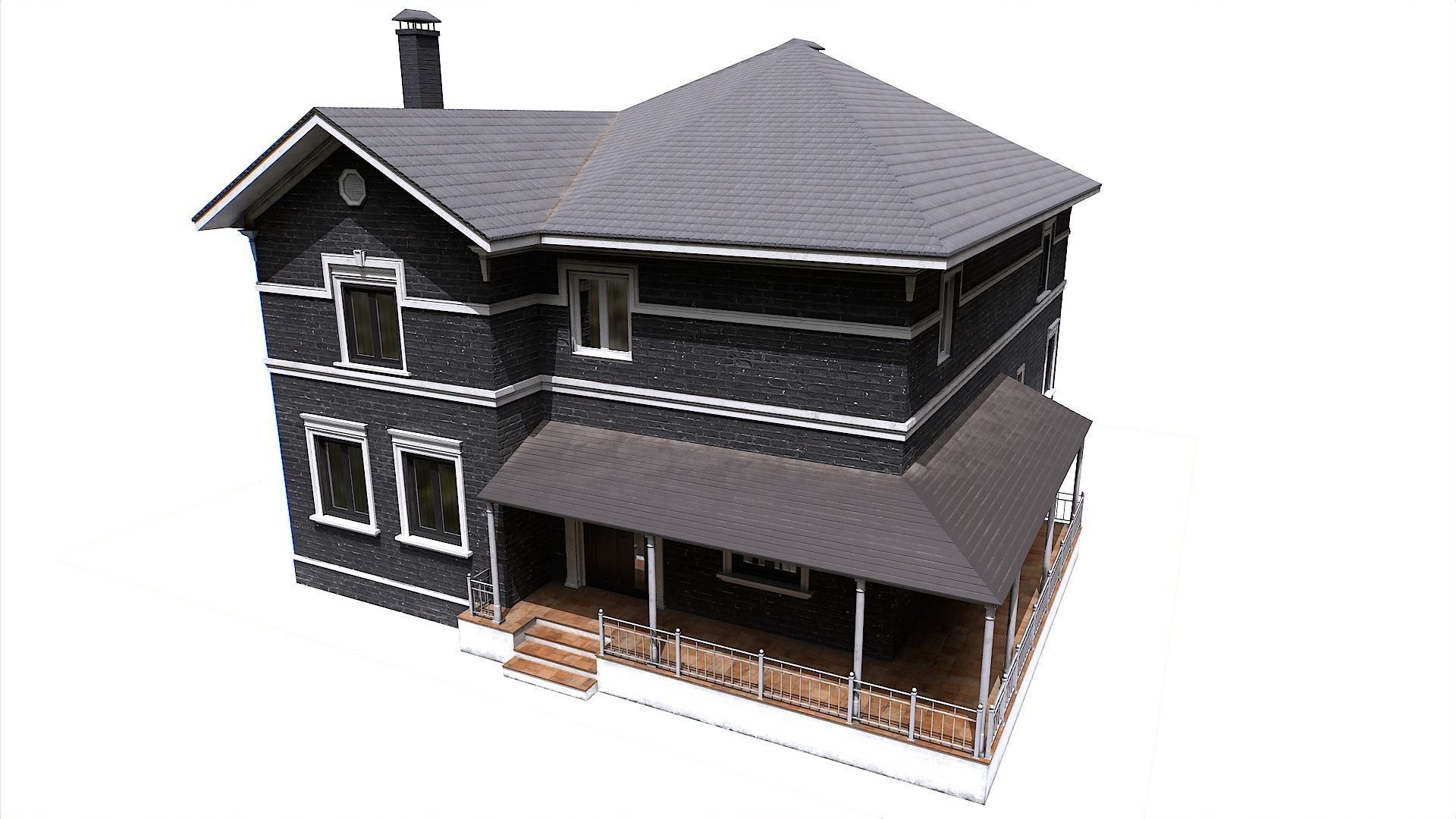 House 2 Low-poly 3D model_1