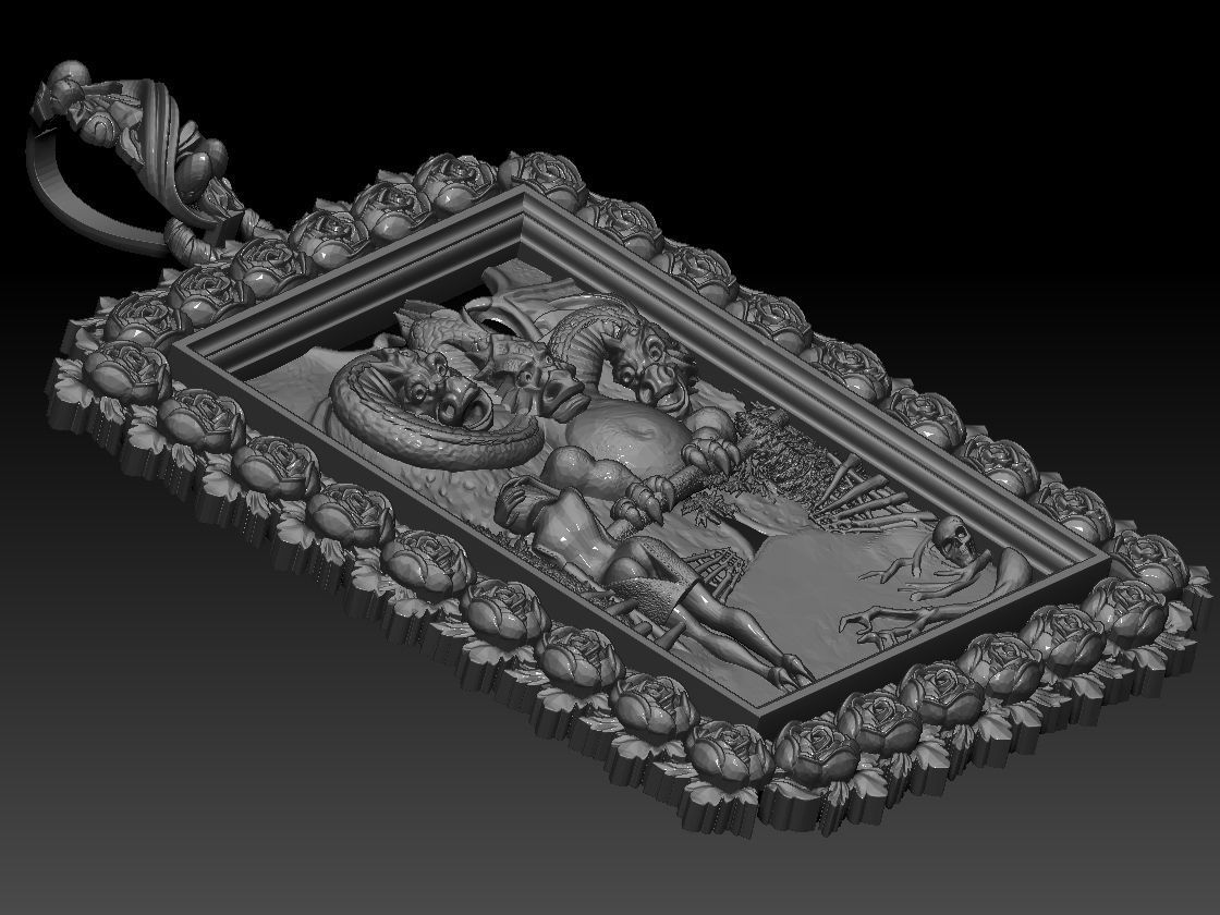 A woman with a dragon face 3D Print Model 3D print model_9