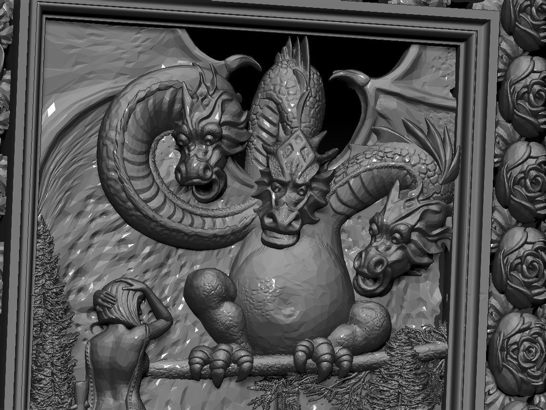 A woman with a dragon face 3D Print Model 3D print model_3