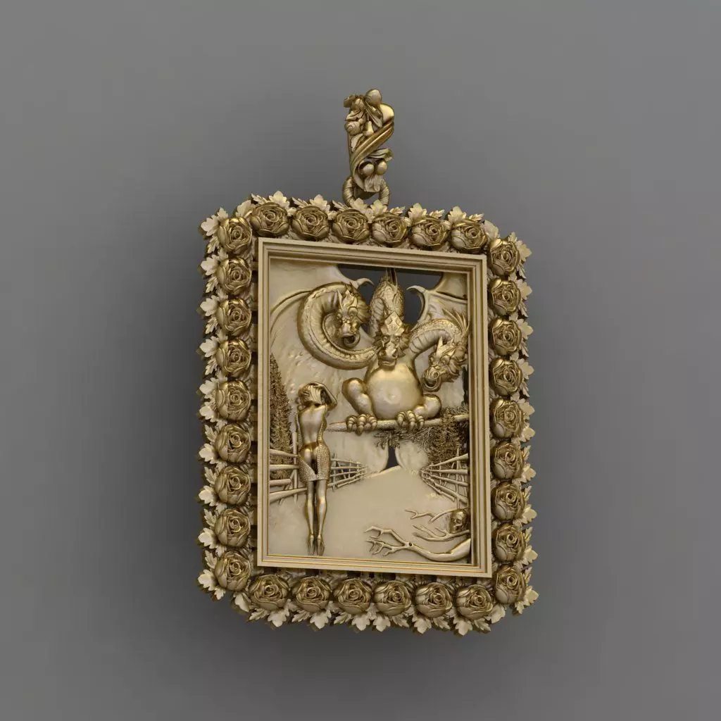 A woman with a dragon face 3D Print Model 3D print model_0