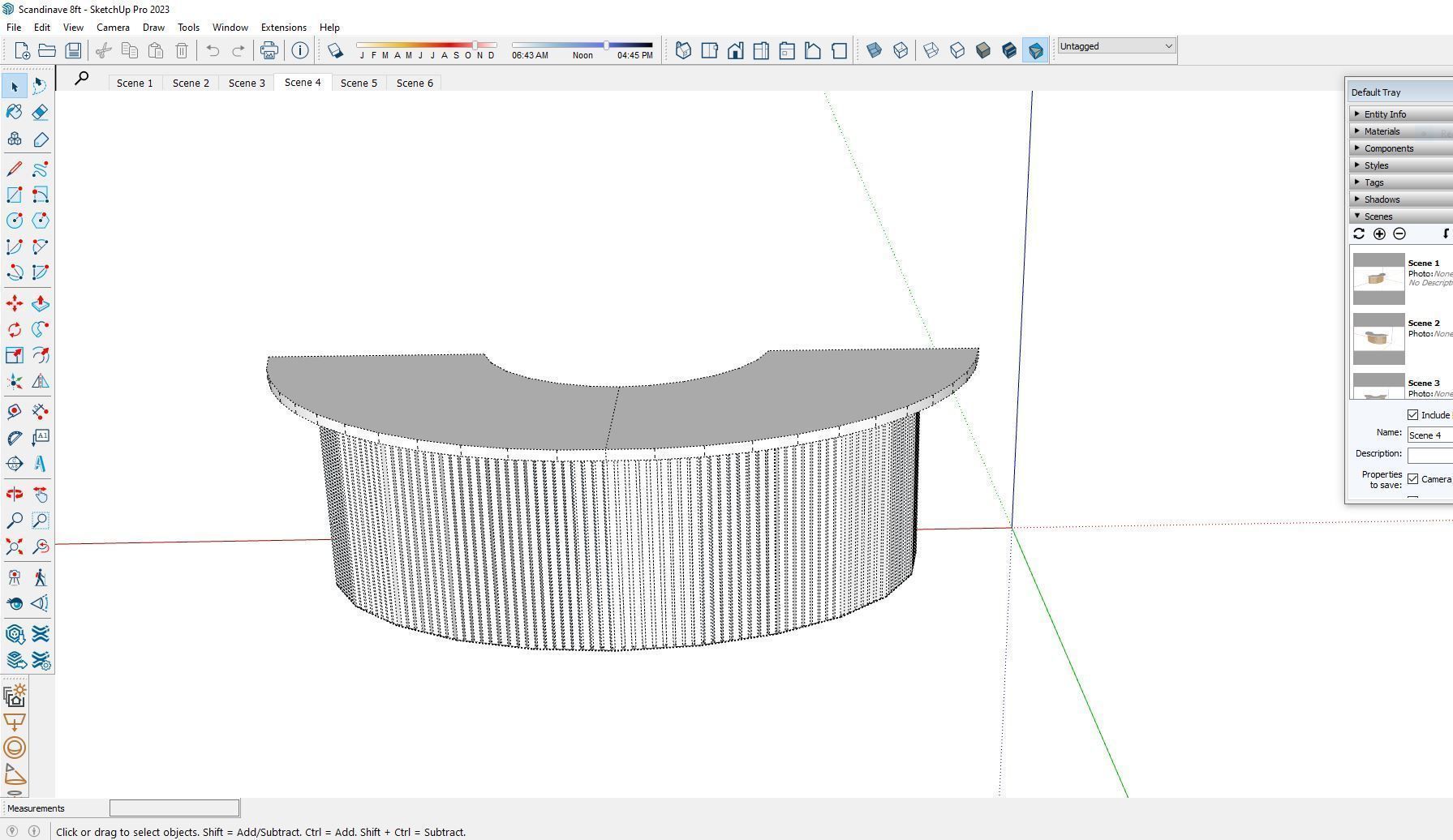 Scandinavian Reception desk 8 feet Low-poly 3D model_8