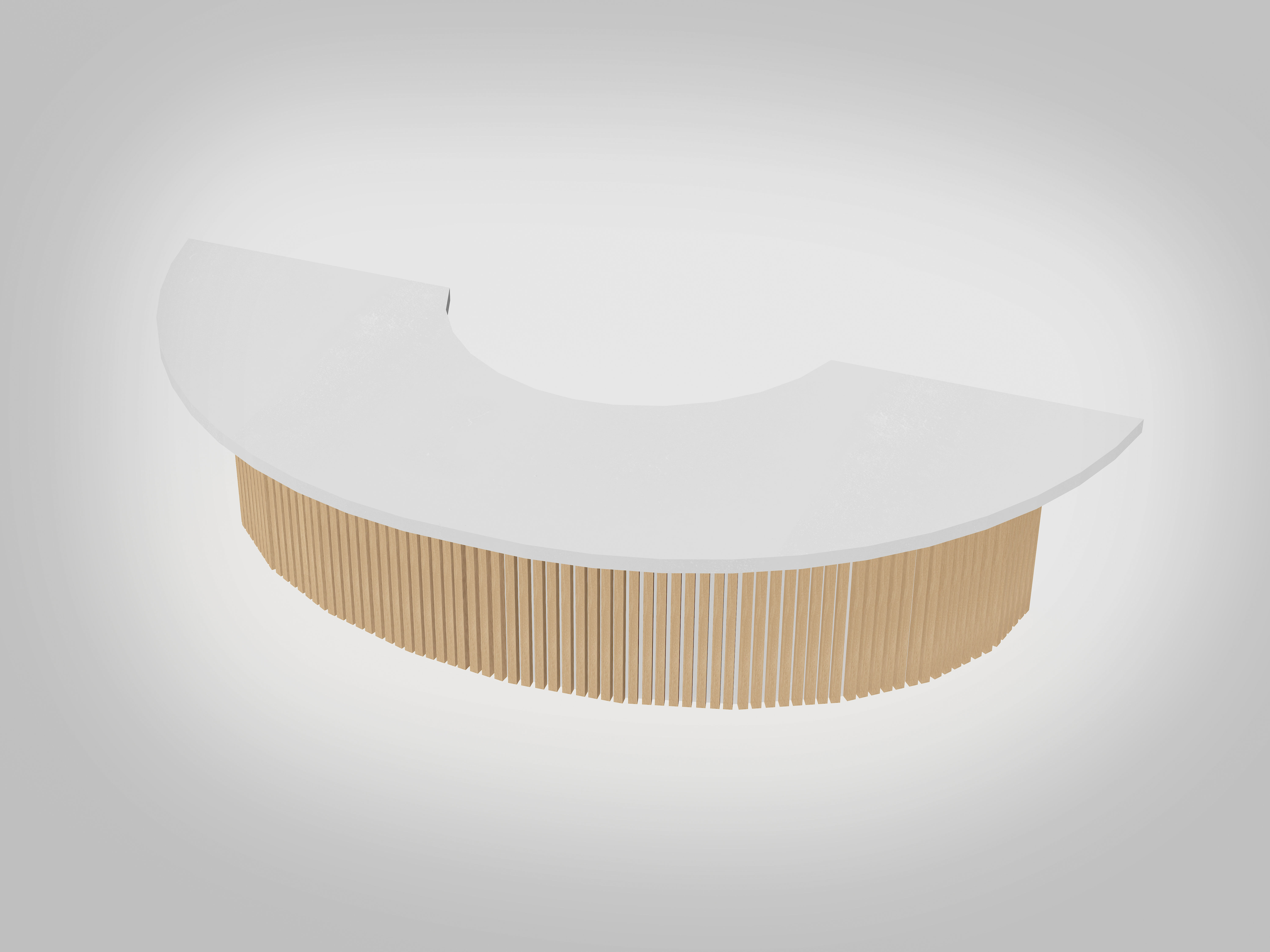 Scandinavian Reception desk 8 feet Low-poly 3D model_5