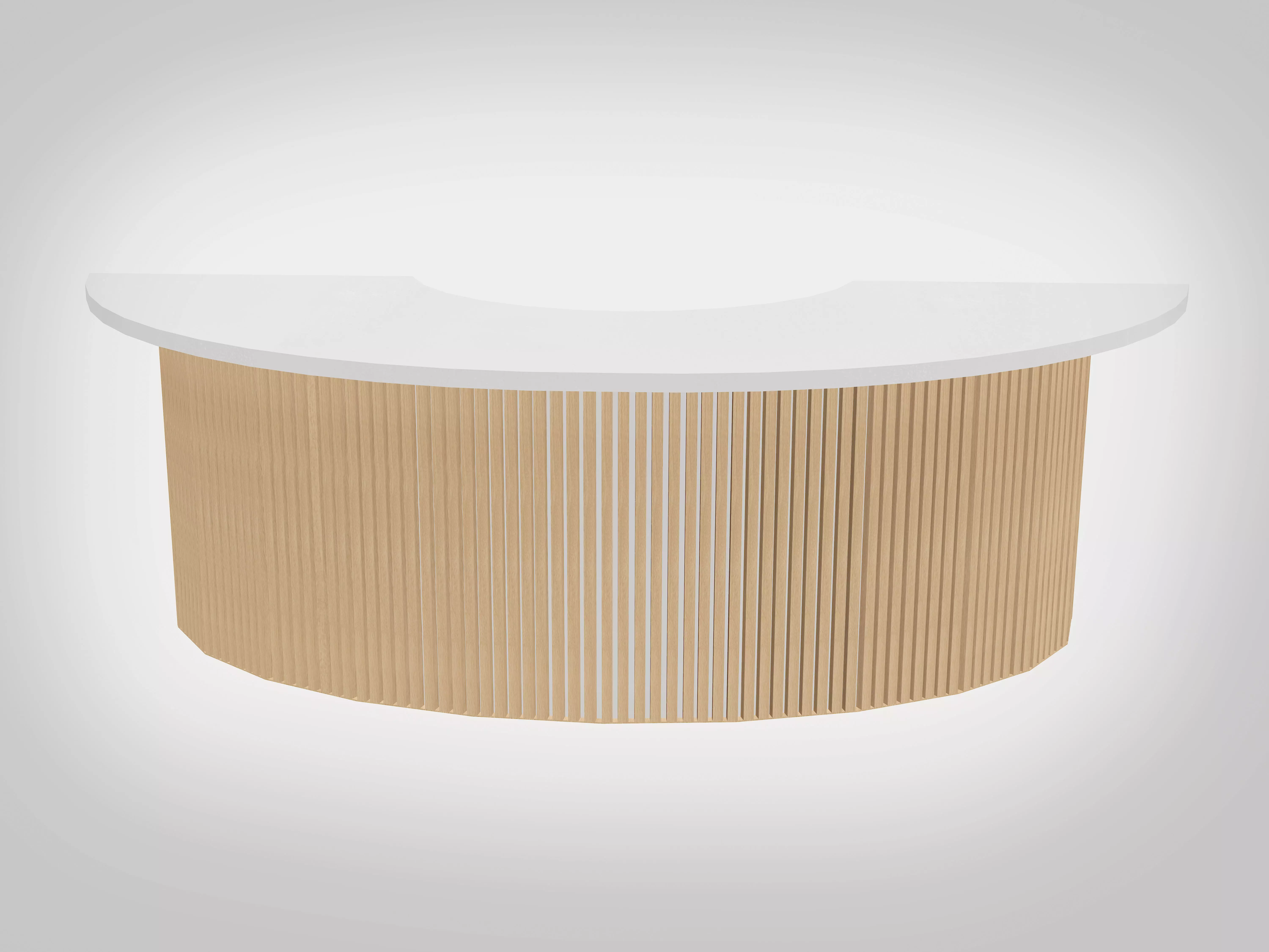 Scandinavian Reception desk 8 feet Low-poly 3D model_0