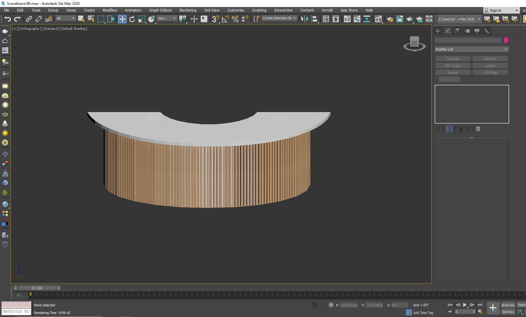 Scandinavian Reception desk 8 feet Low-poly 3D model_7