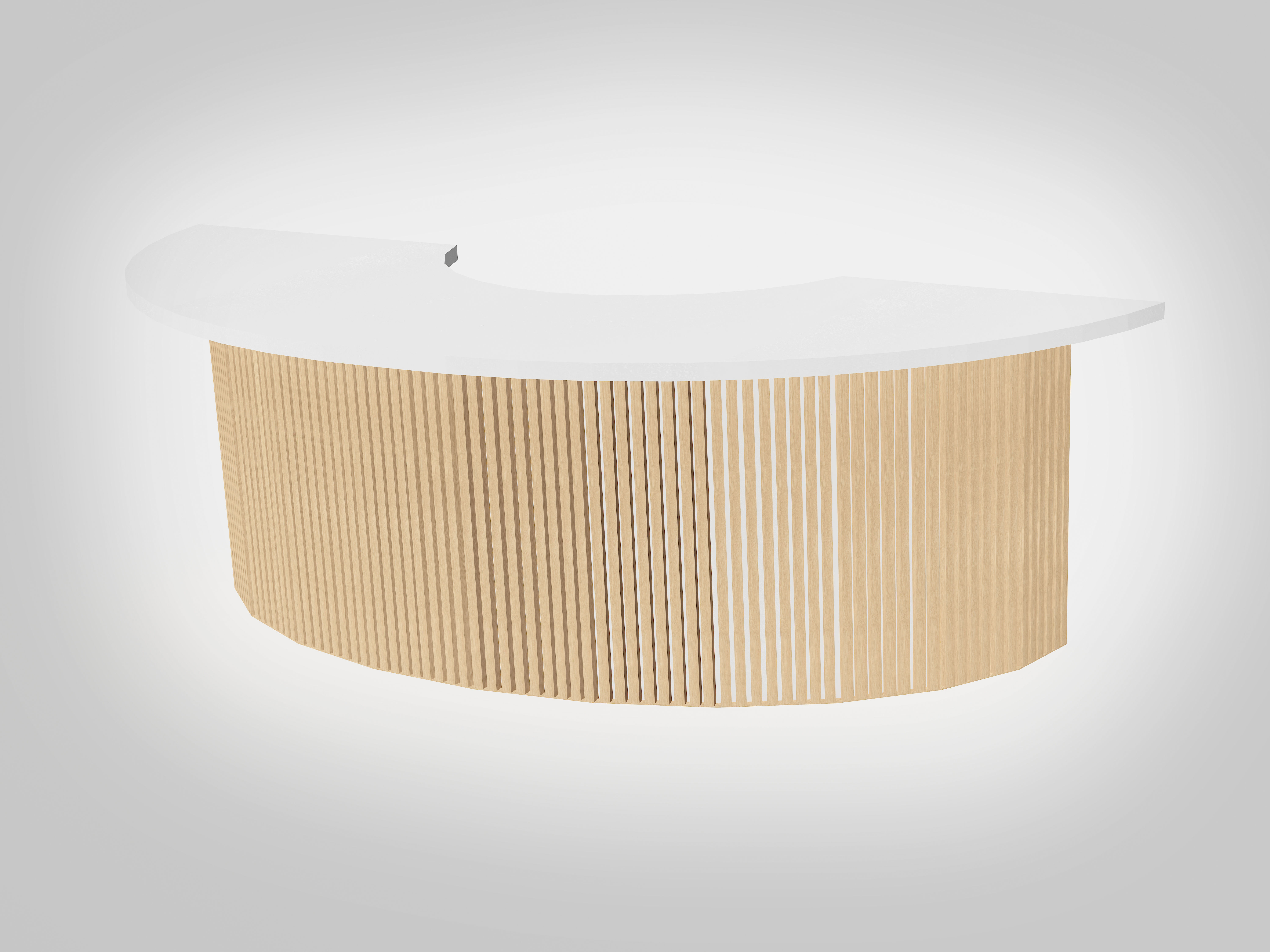 Scandinavian Reception desk 8 feet Low-poly 3D model_3