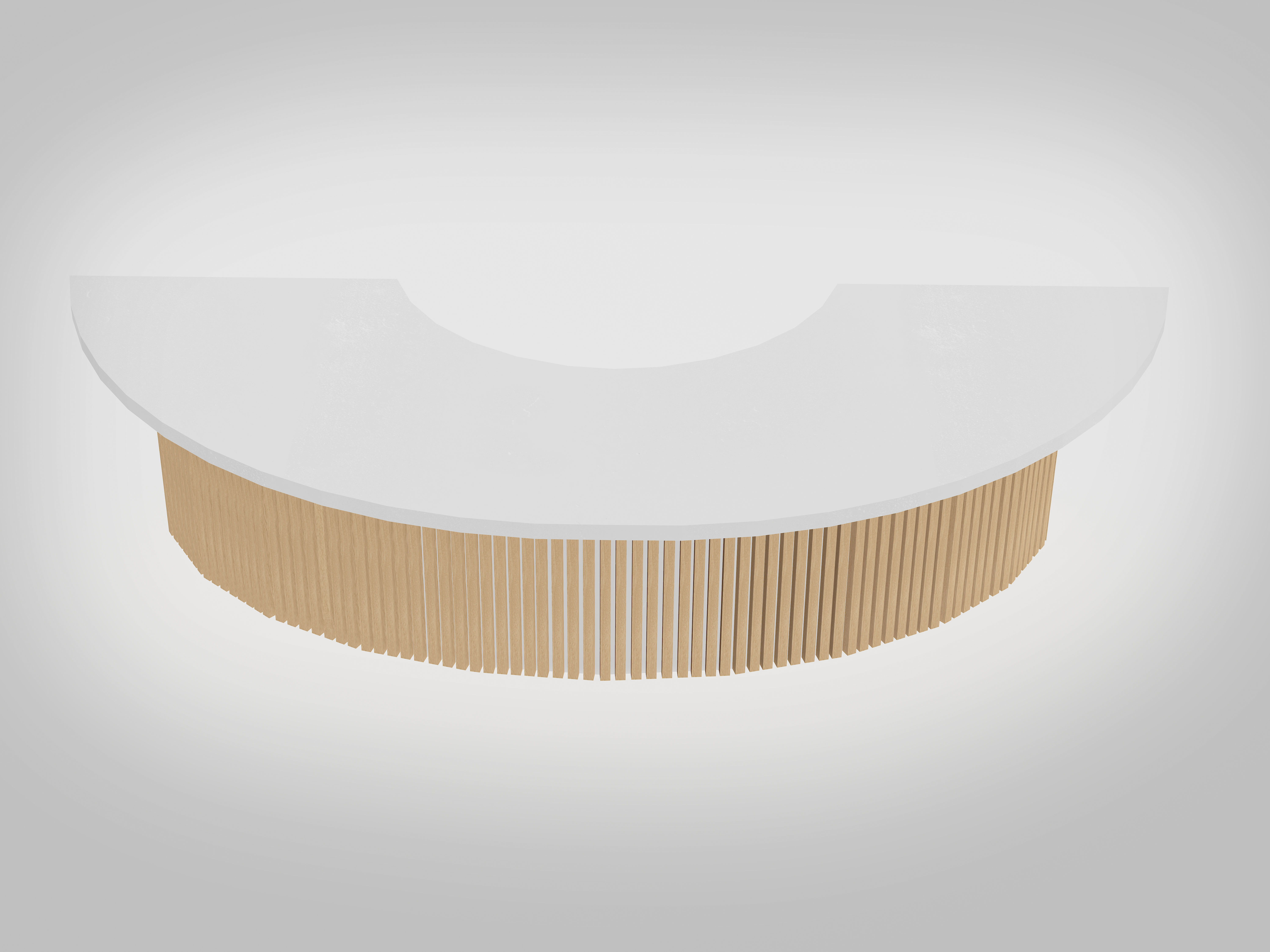 Scandinavian Reception desk 8 feet Low-poly 3D model_2