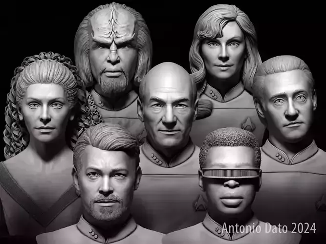 Star Trek TNG main crew bust collection 