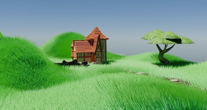Location for game Low-poly 3D model