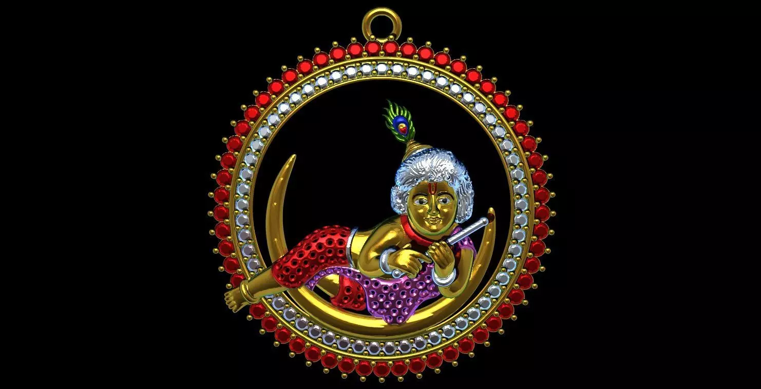 KRISHNA PENDANT 3D print model_0