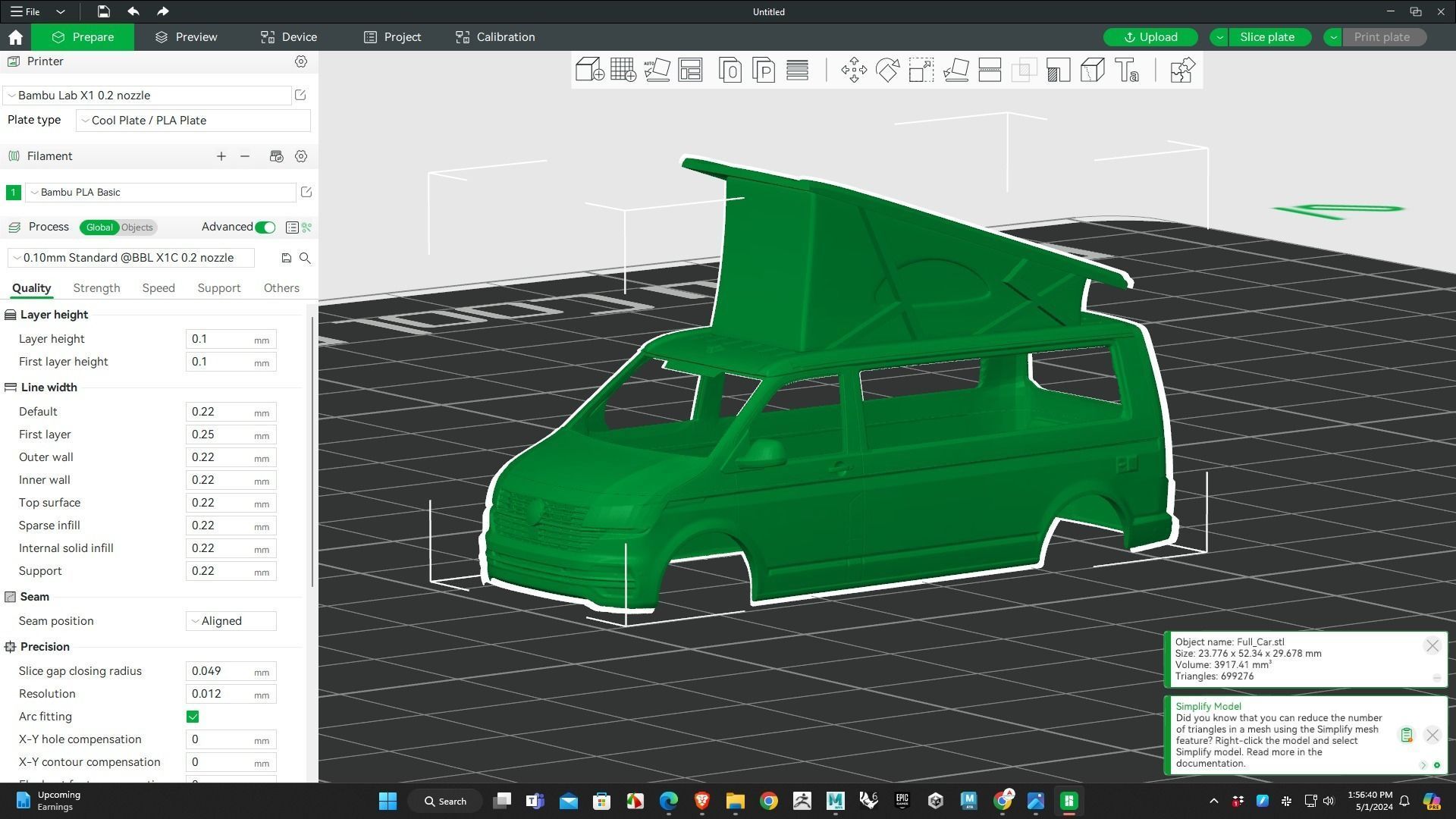 Volkswagen California T5 LWB RC 3D Model Printing ready 3D print model_4