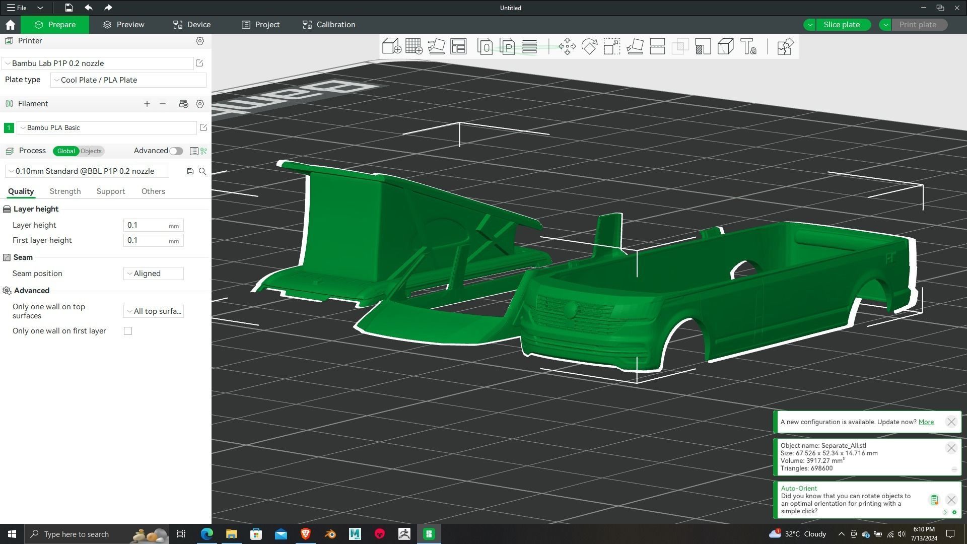 Volkswagen California T5 LWB RC 3D Model Printing ready 3D print model_14