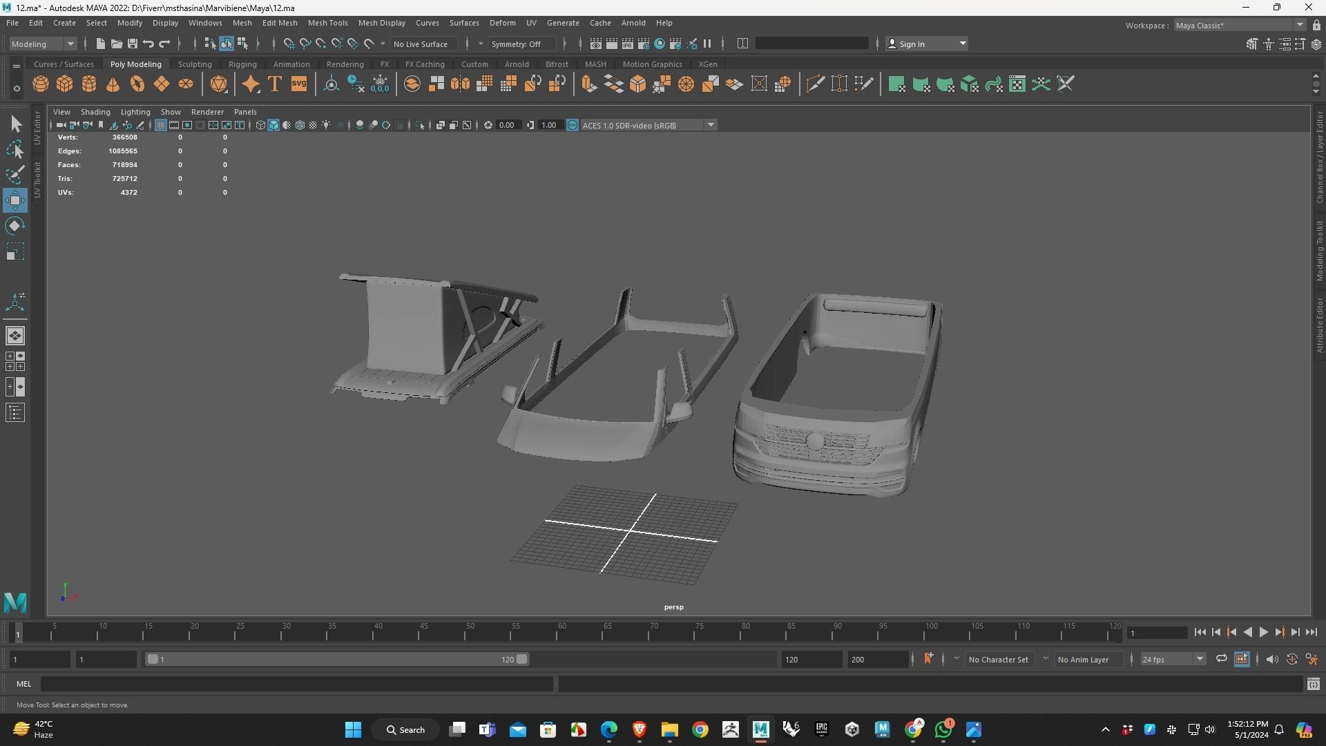 Volkswagen California T5 LWB RC 3D Model Printing ready 3D print model_10