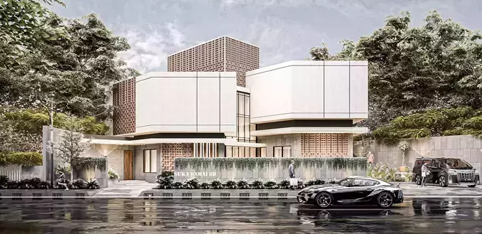 Modern Scene Exterior 3D Model