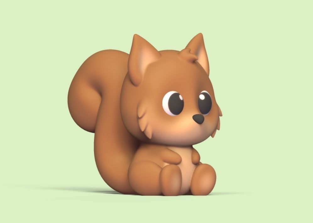 Cute Baby Squirrel 3D print model_1
