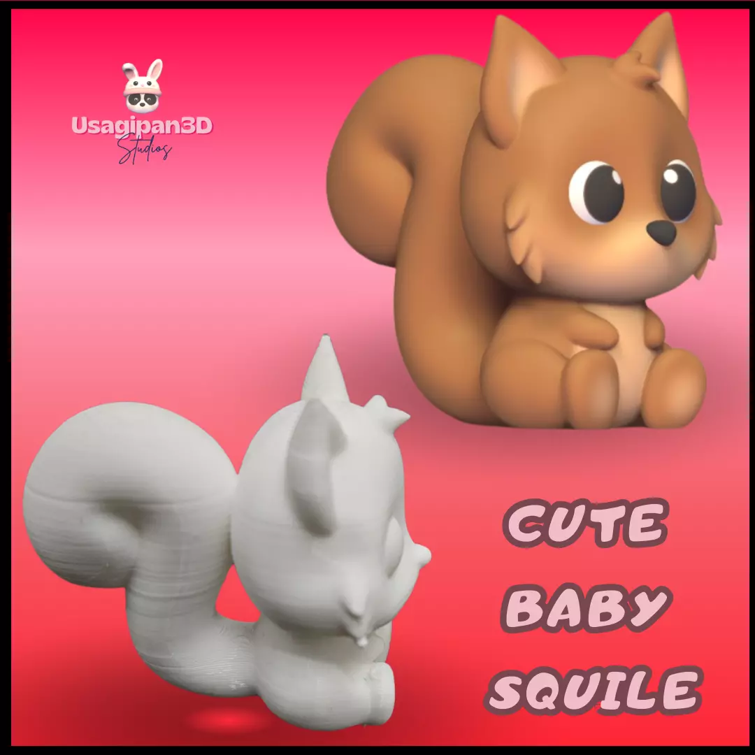 Cute Baby Squirrel 3D print model_0