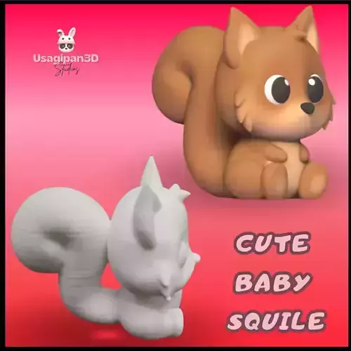 Cute Baby Squirrel 3D print model