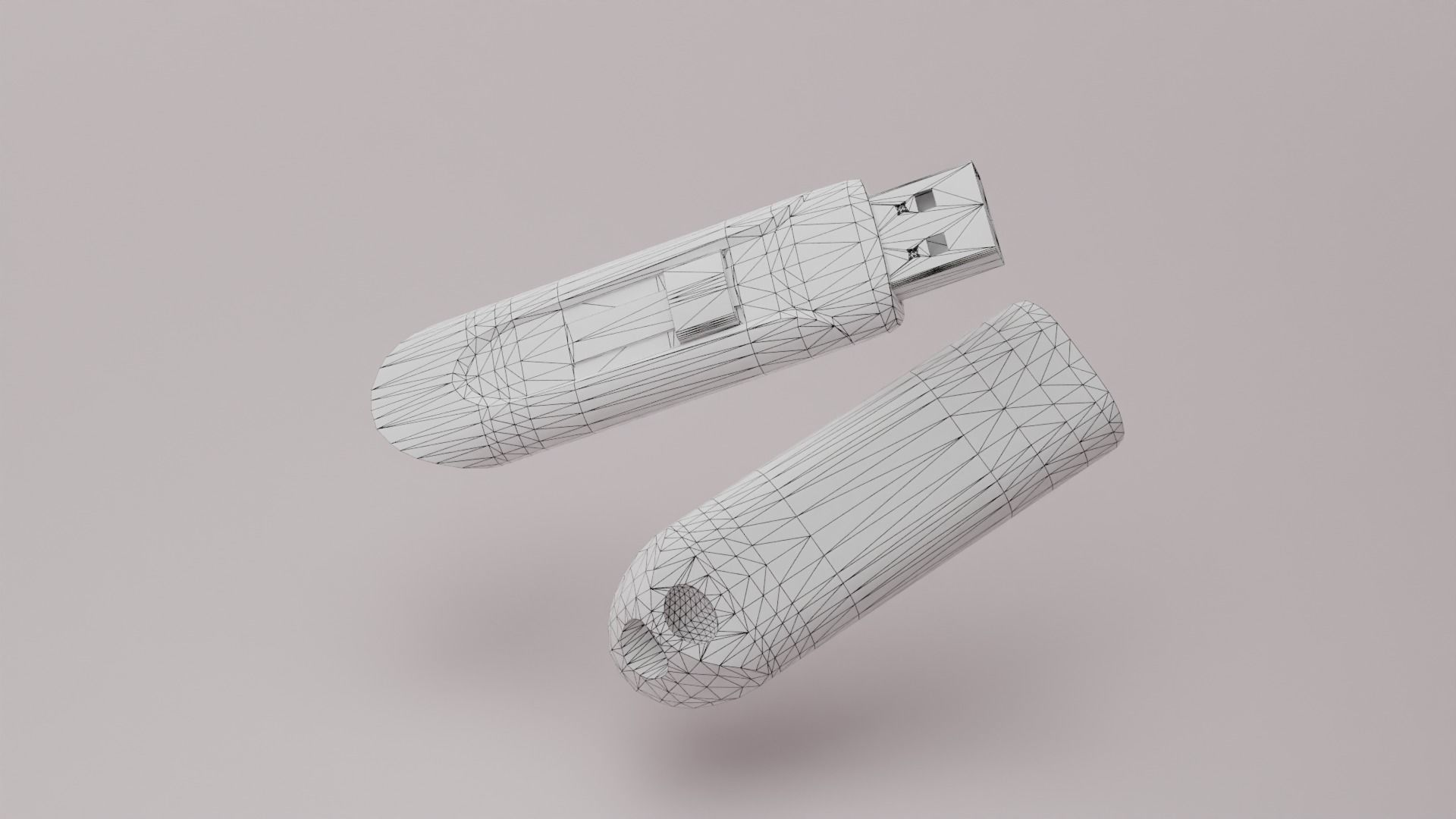 USB Memory Stick- Pendrive Low-poly 3D model_3