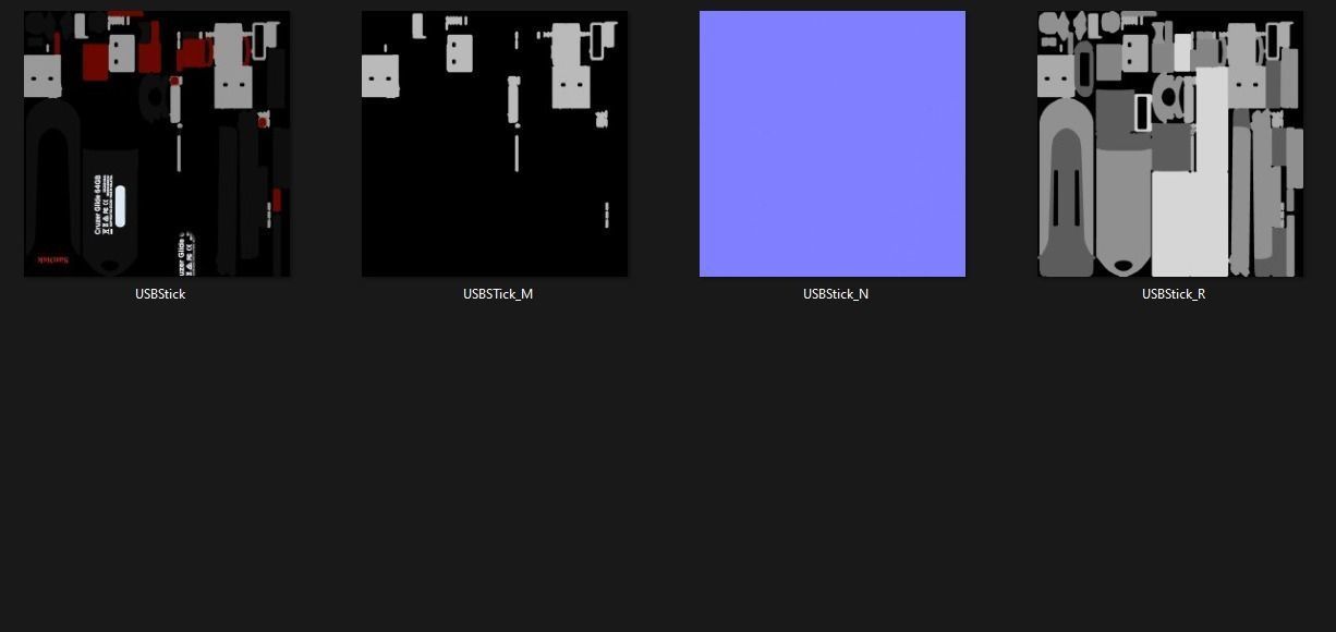 USB Memory Stick- Pendrive Low-poly 3D model_4